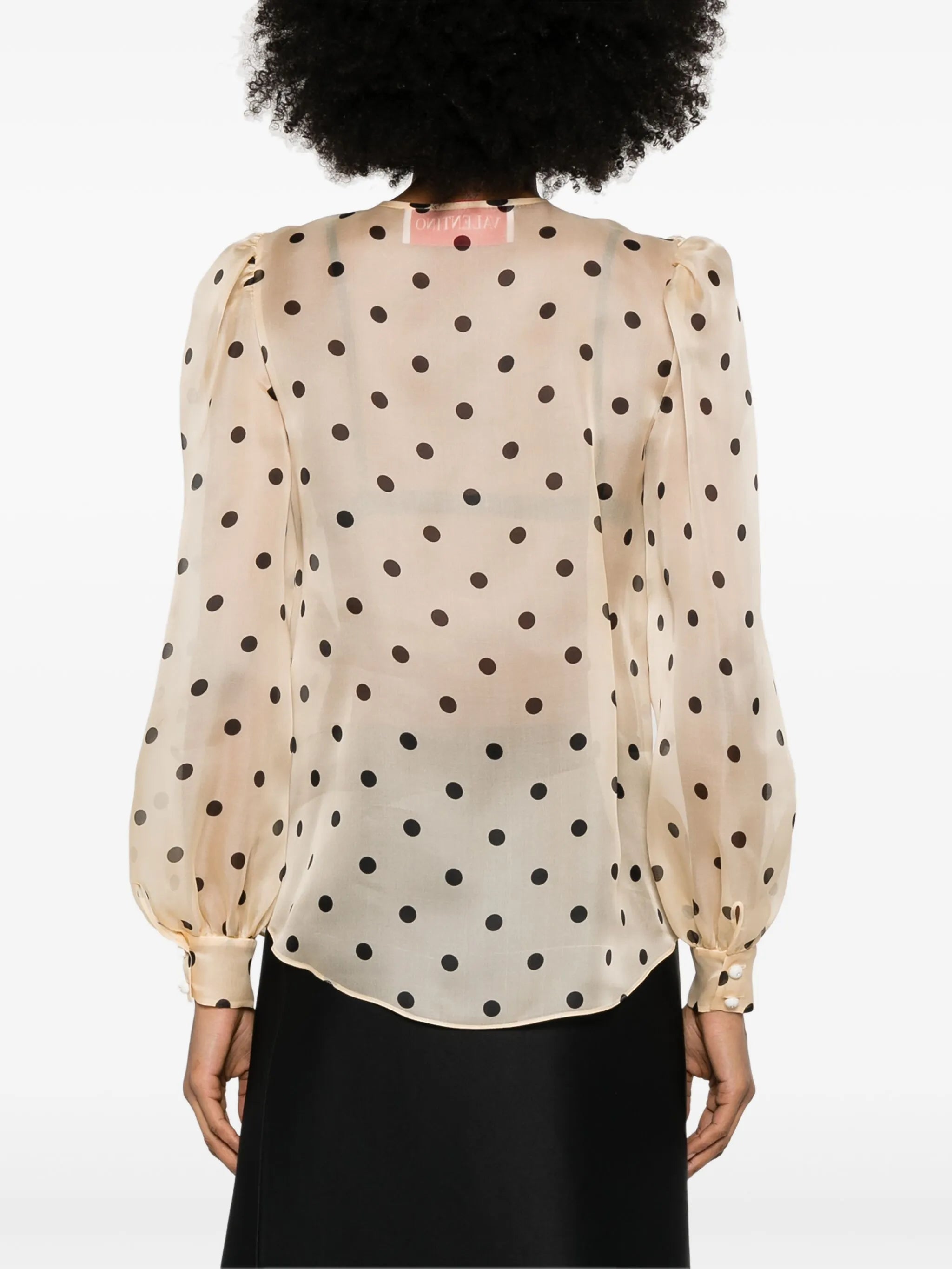 polka dot-print blouse