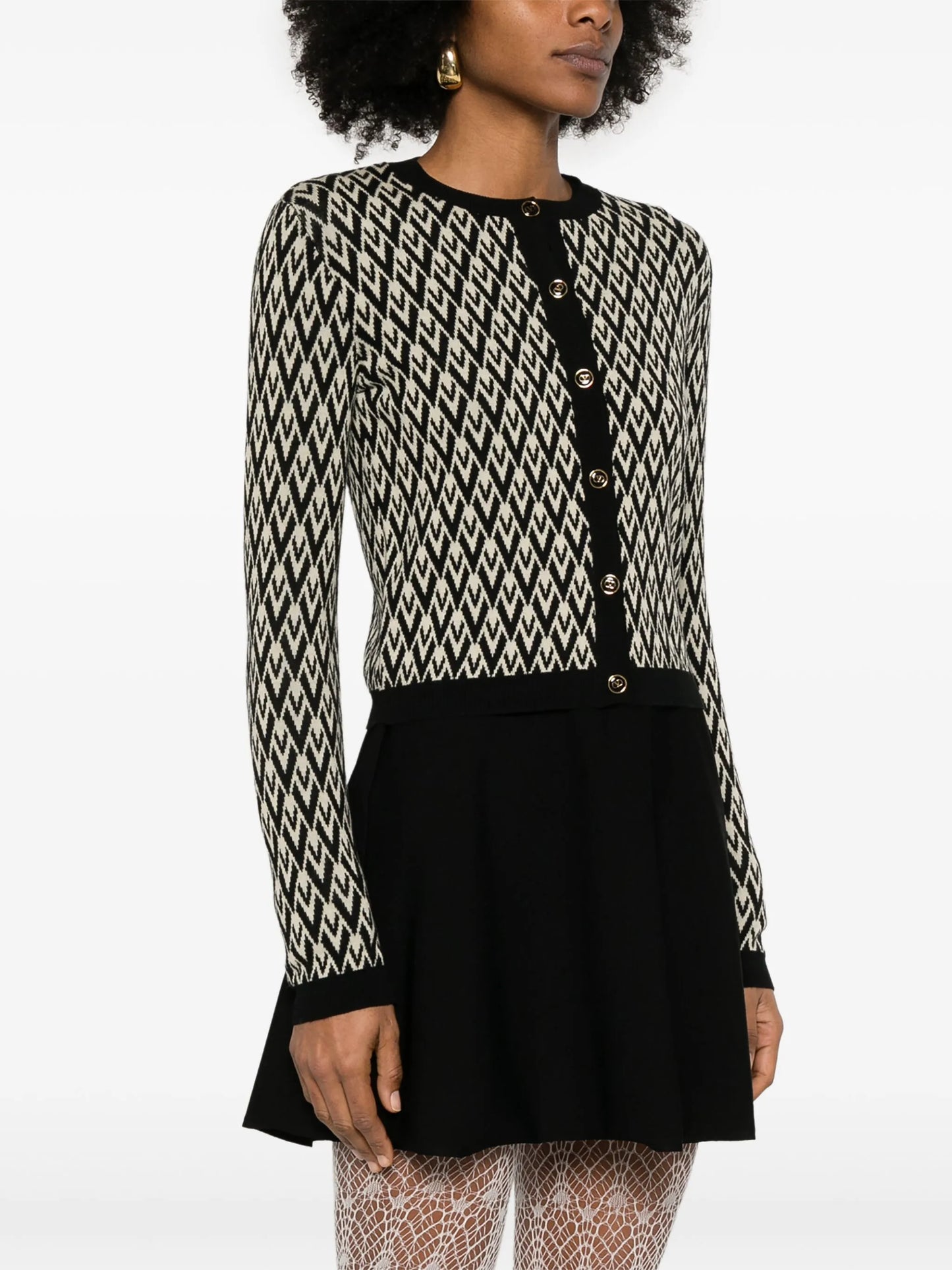 Toute la V-jacquard cardigan