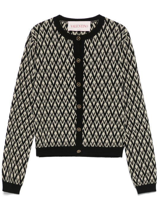 Toute la V-jacquard cardigan