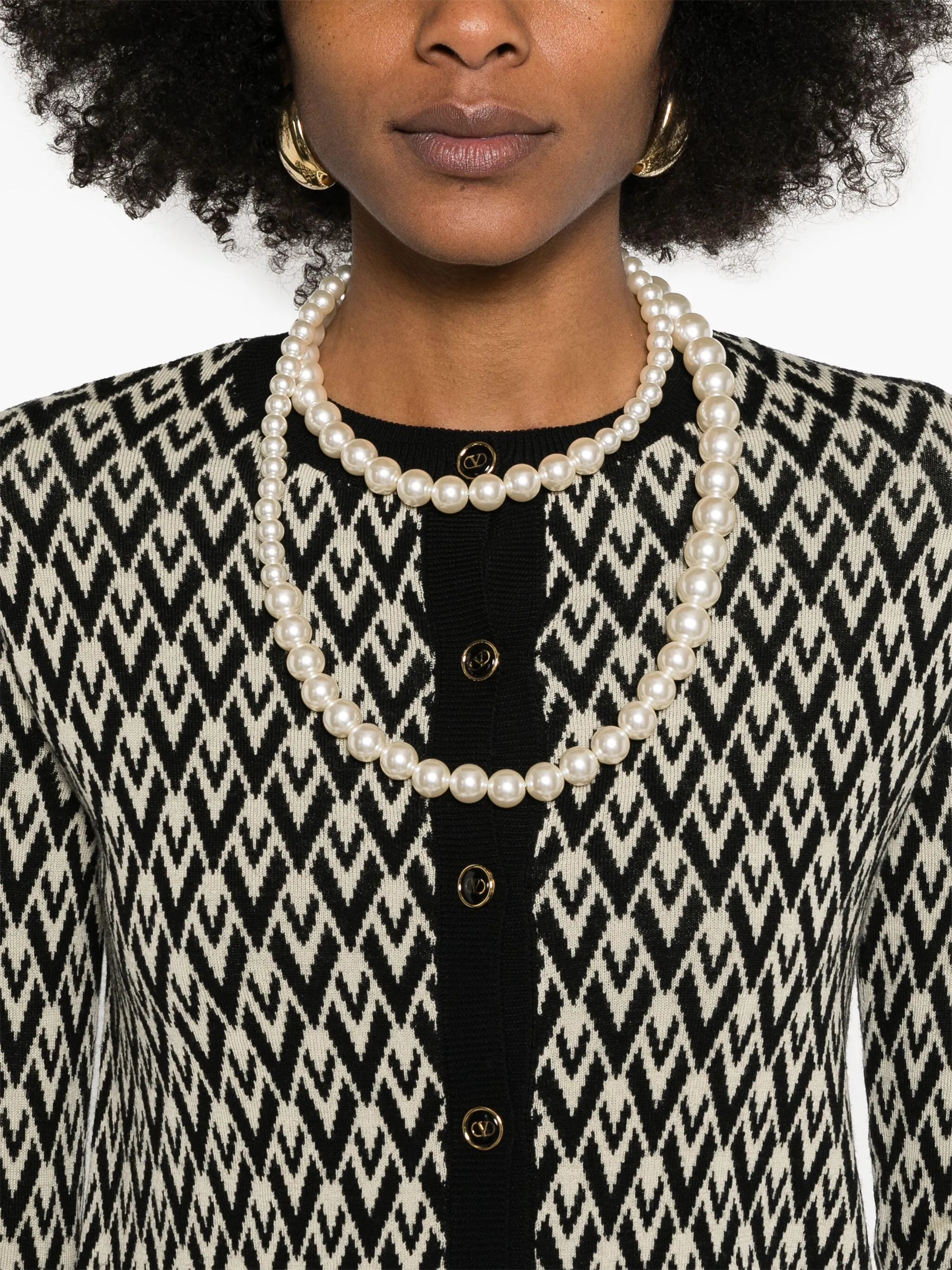 Toute la V-jacquard cardigan