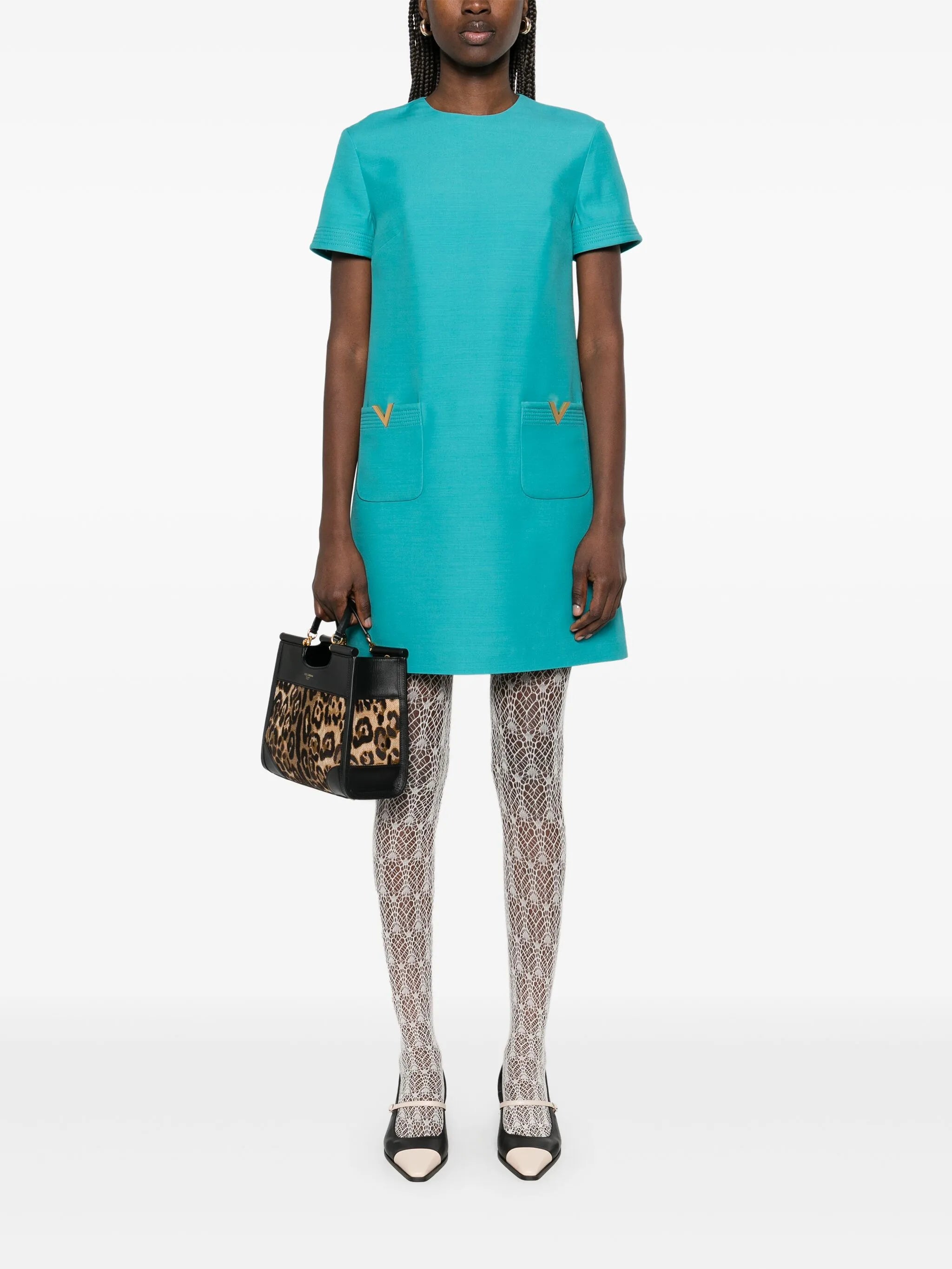 VGold mini dress