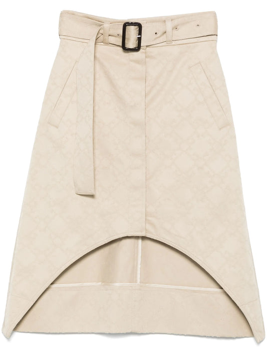 monogram 72 asymmetric midi skirt