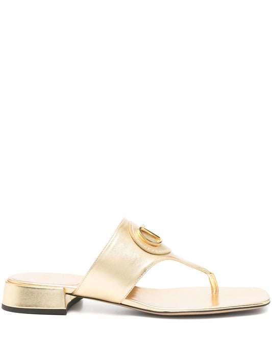 VLogo leather sandals