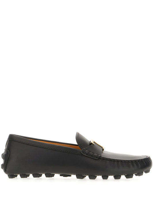 letter-logo loafers