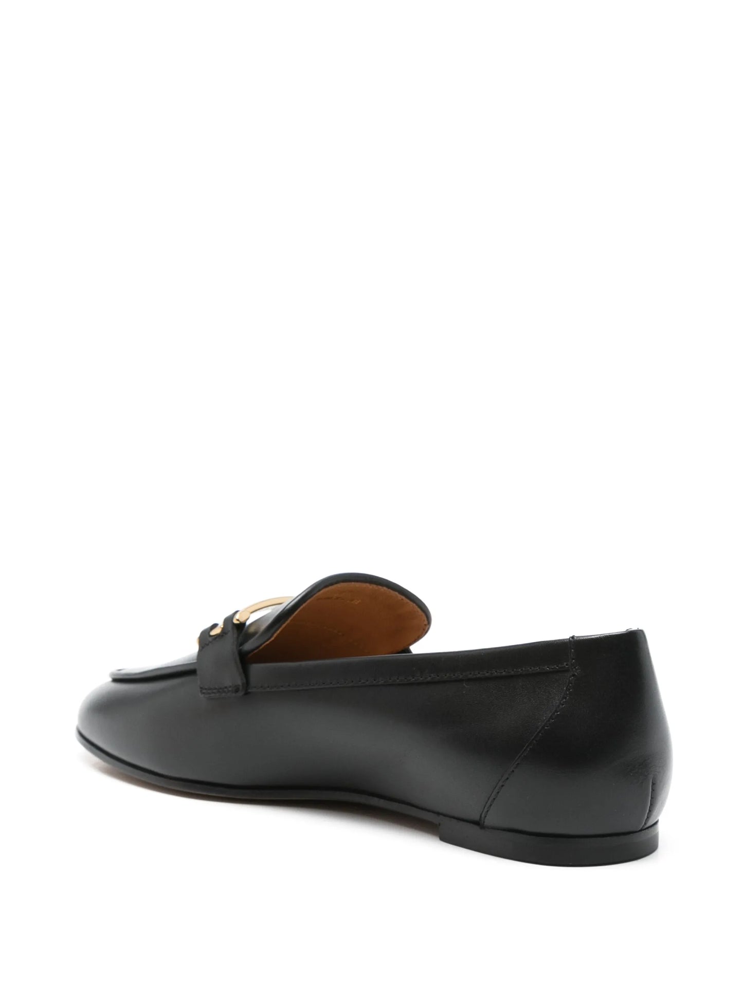 metal-bar leather loafers