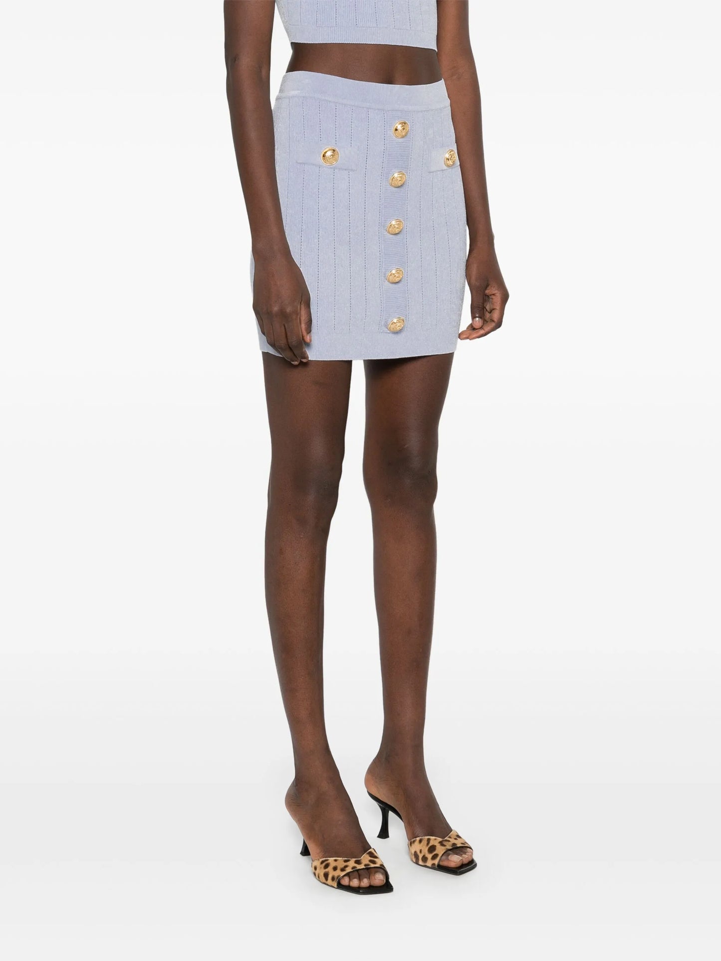 Coin-buttons detailed mini skirt