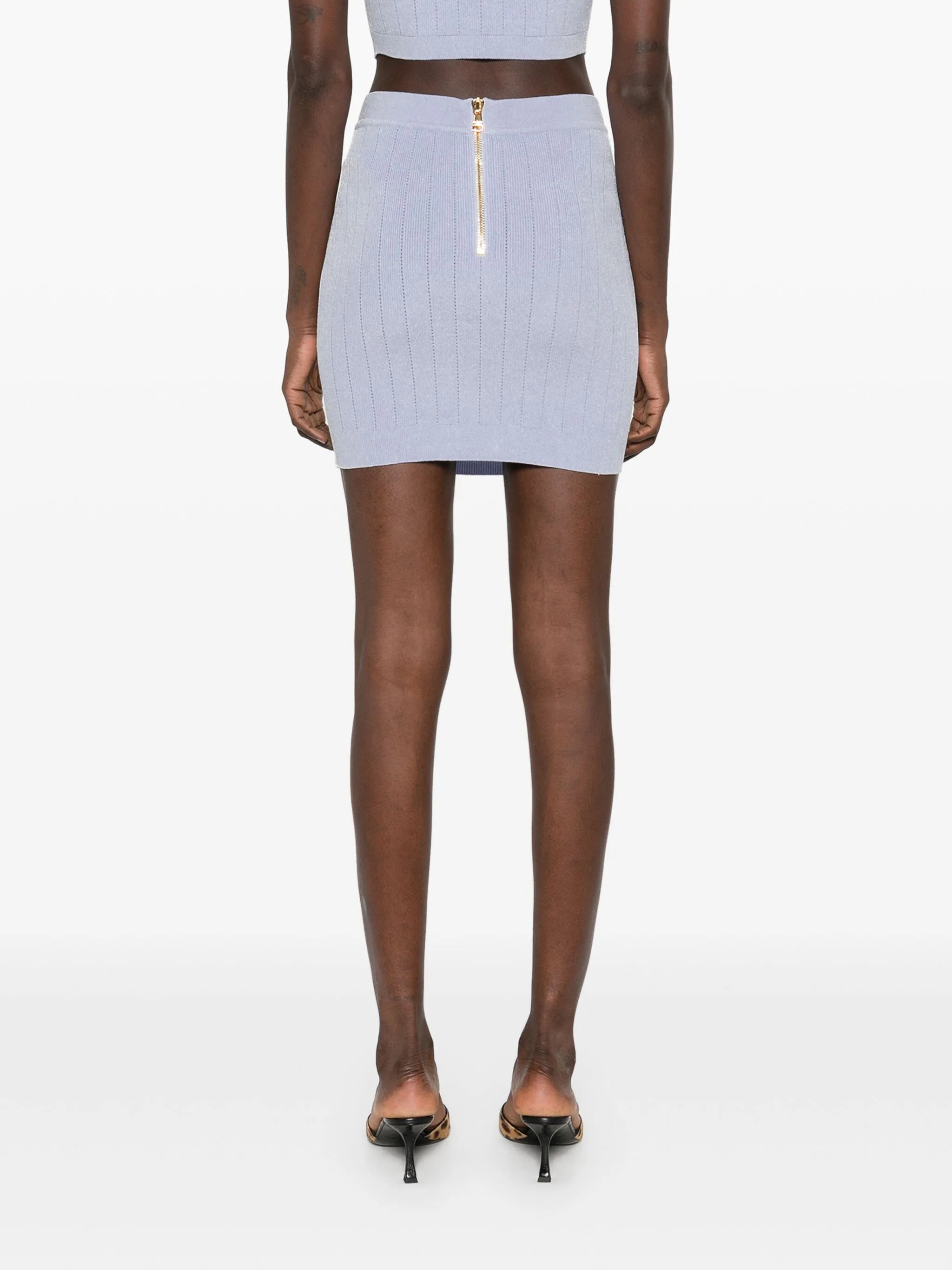 Coin-buttons detailed mini skirt