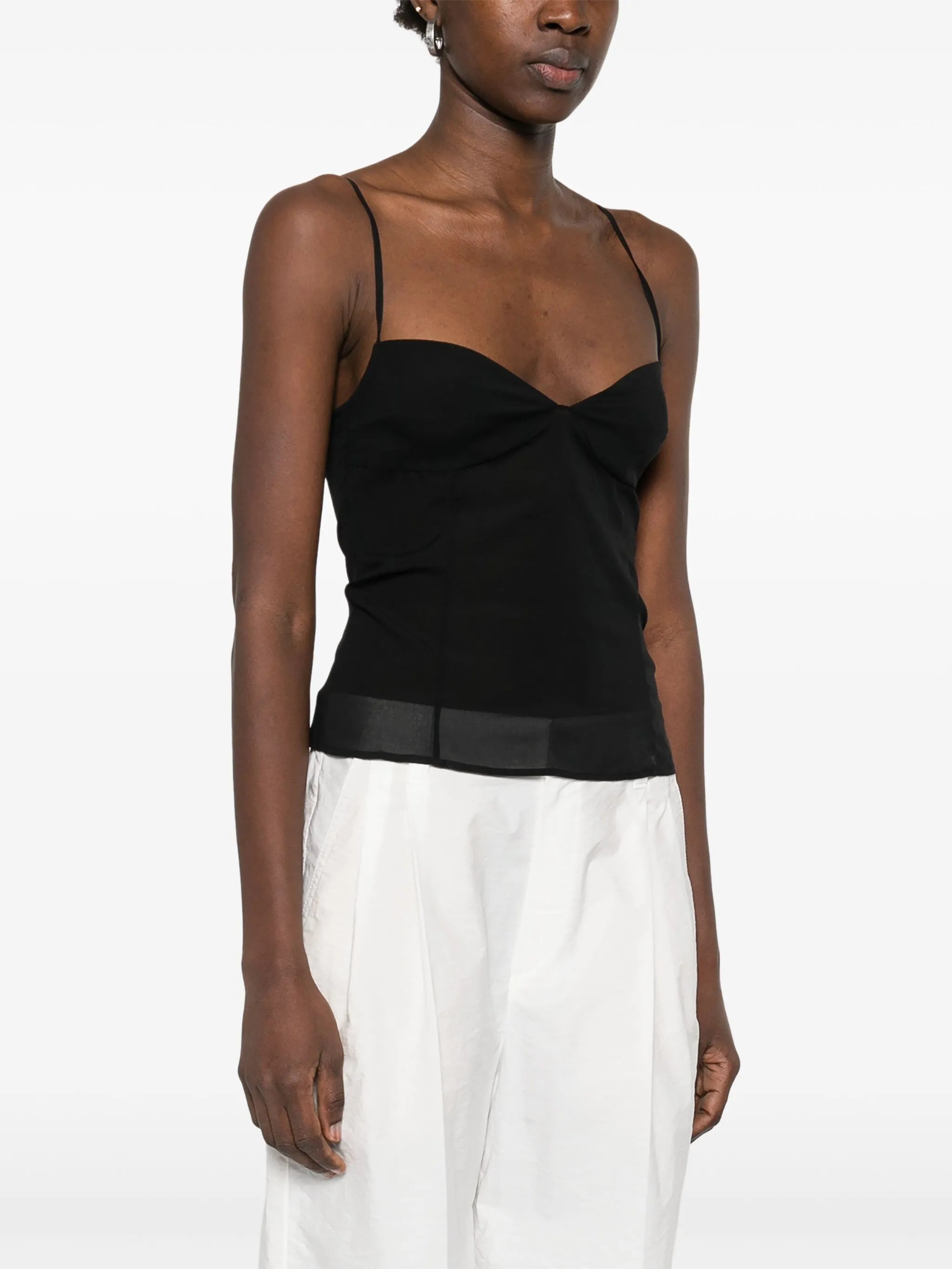 sweetheart-neck tank top