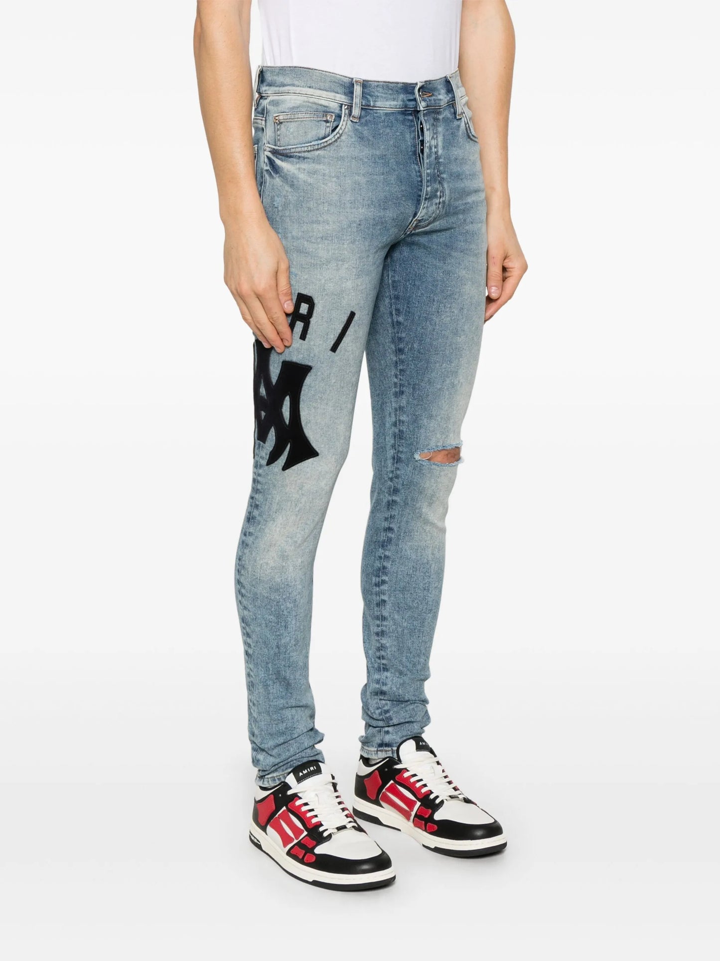 logo-appliqué skinny jeans