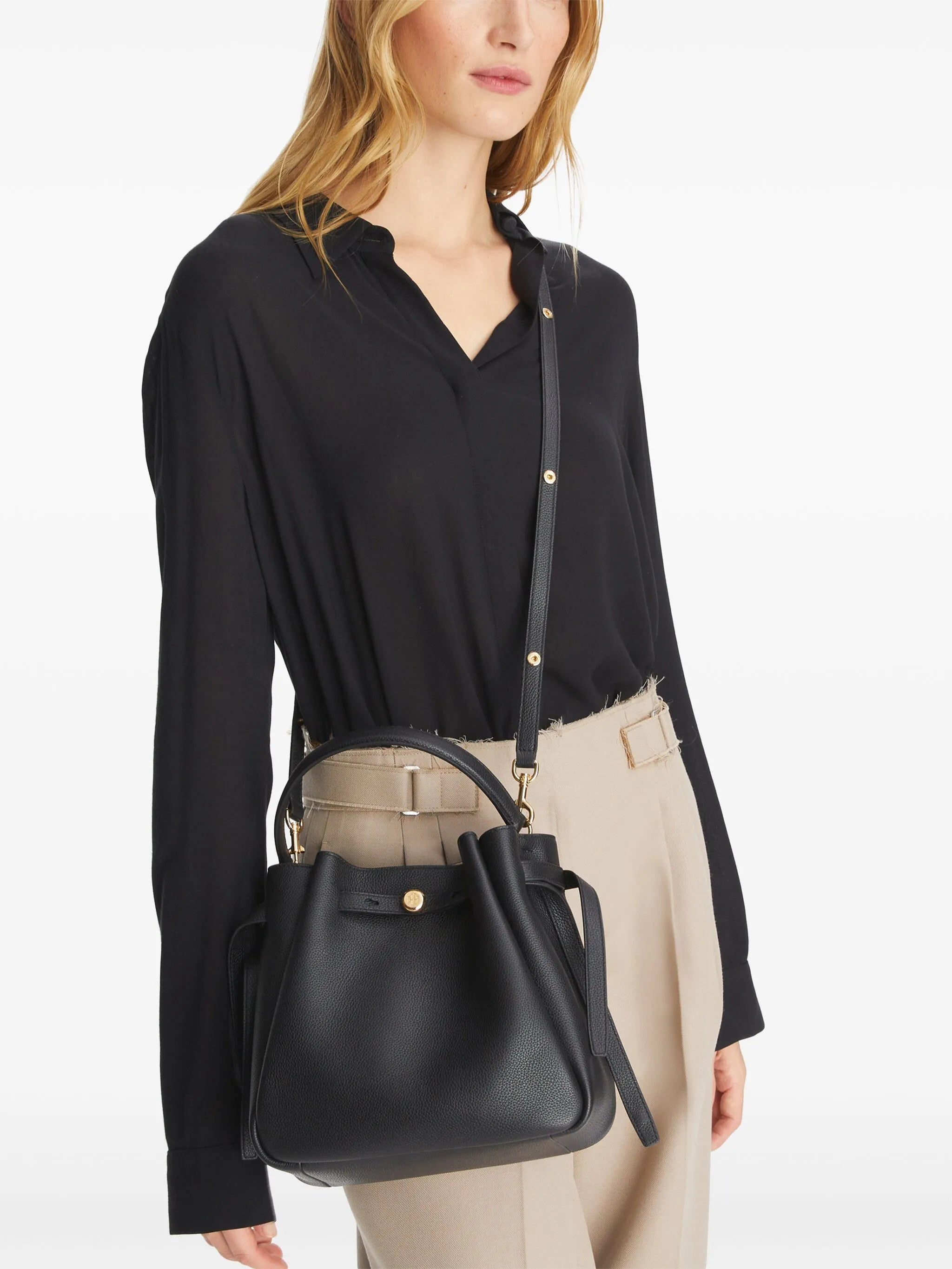 Romy pebbled bucket bag