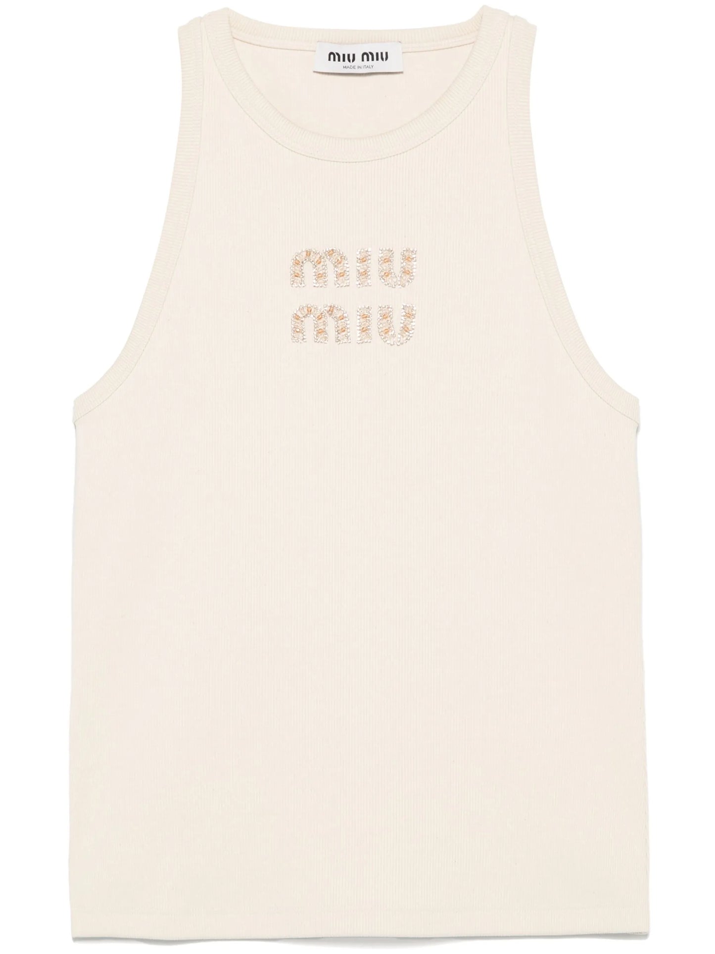 logo-embroidered jersey tank top