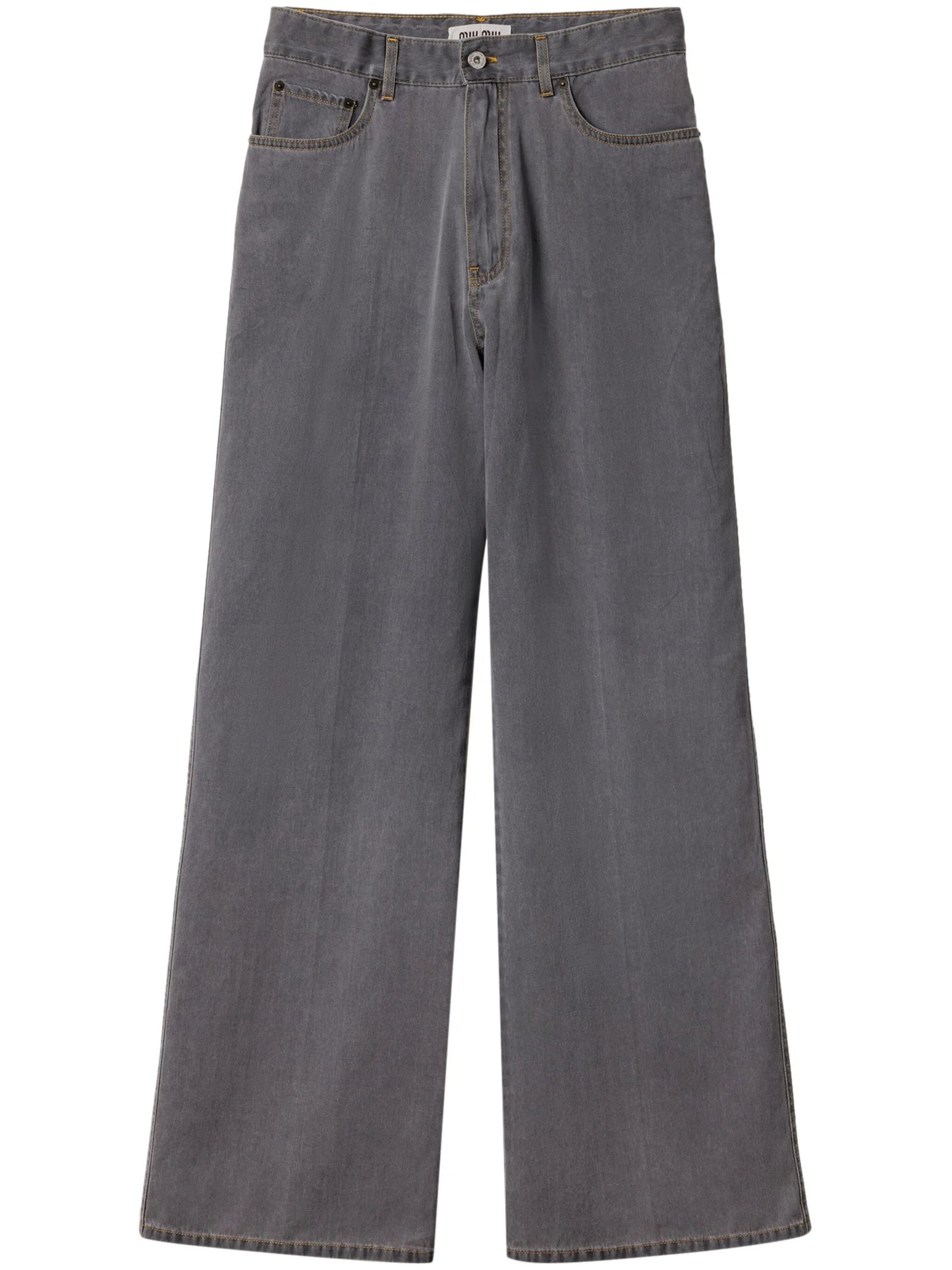 logo-embroidered wide-leg jeans