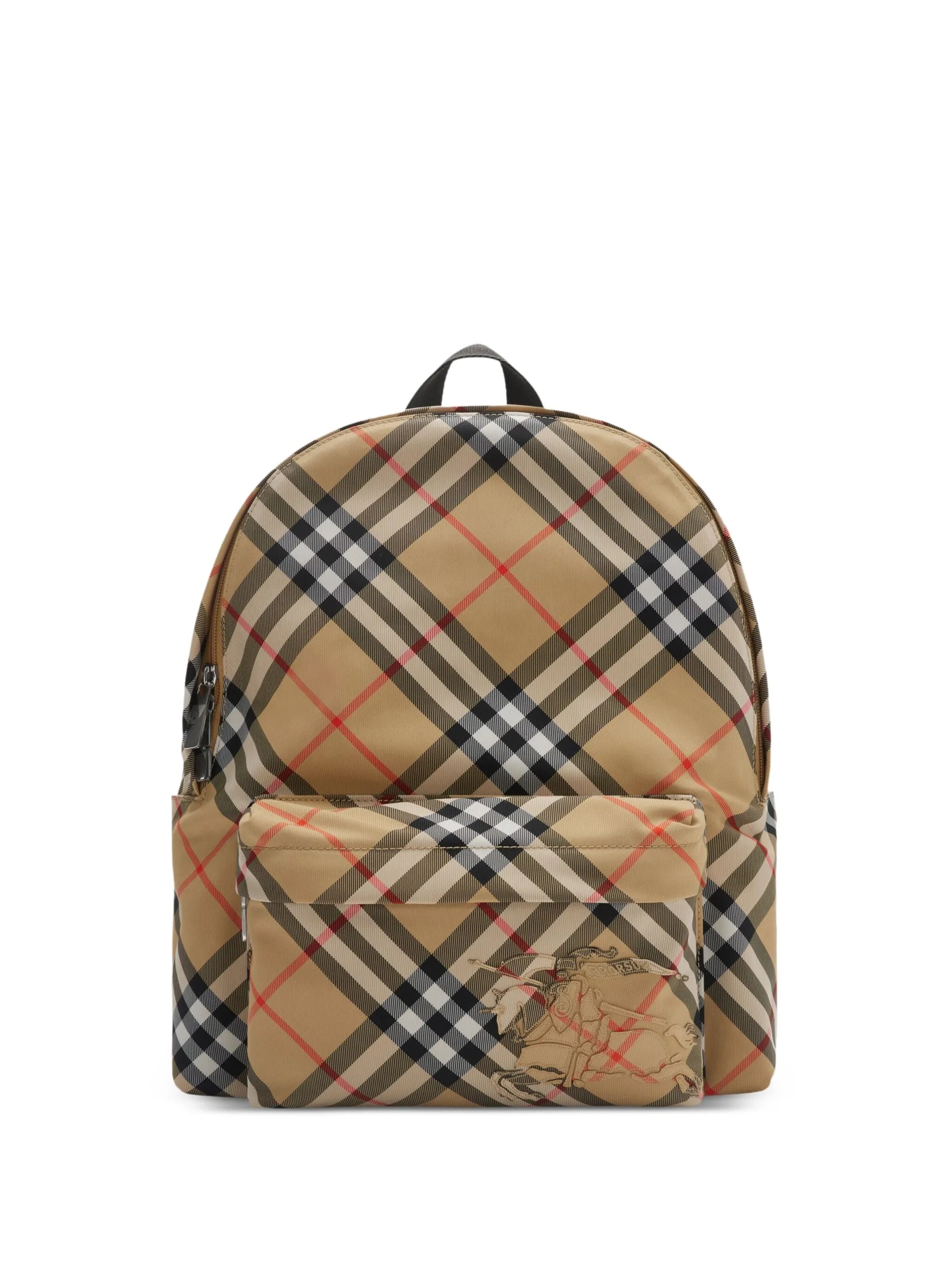 small check-pattern backpack