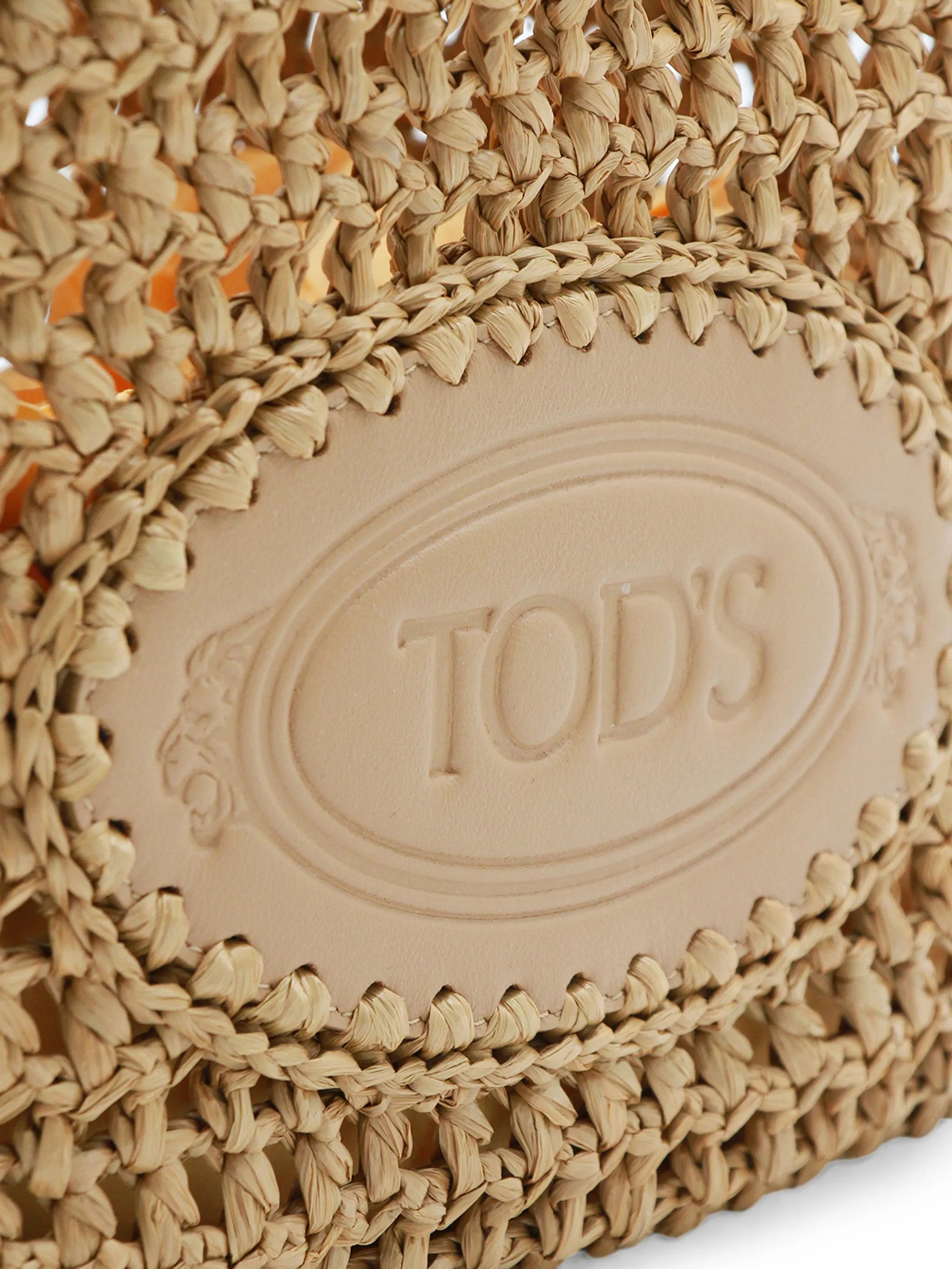 shopping bag in raffia and leather mini
