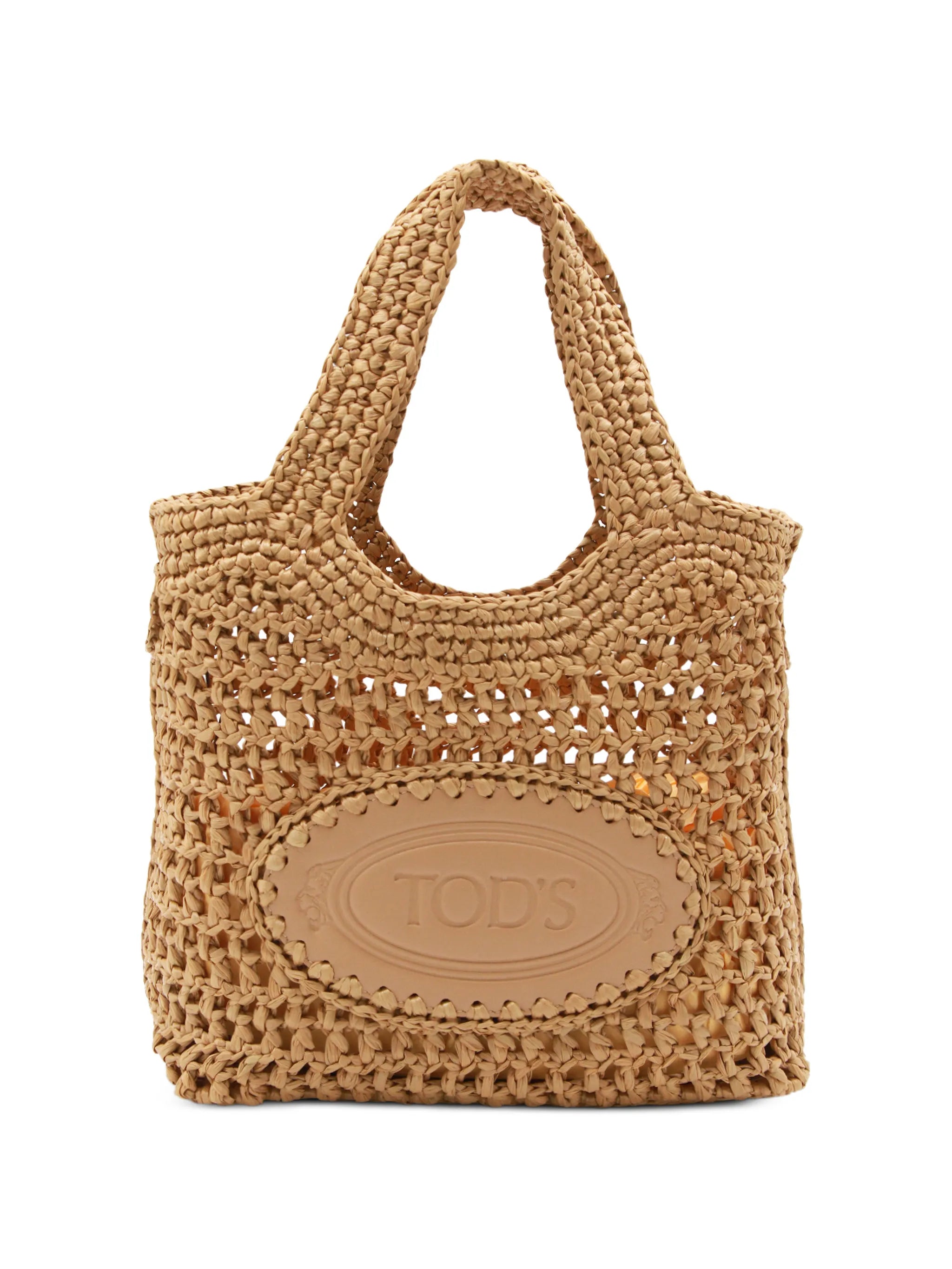 shopping bag in raffia and leather mini