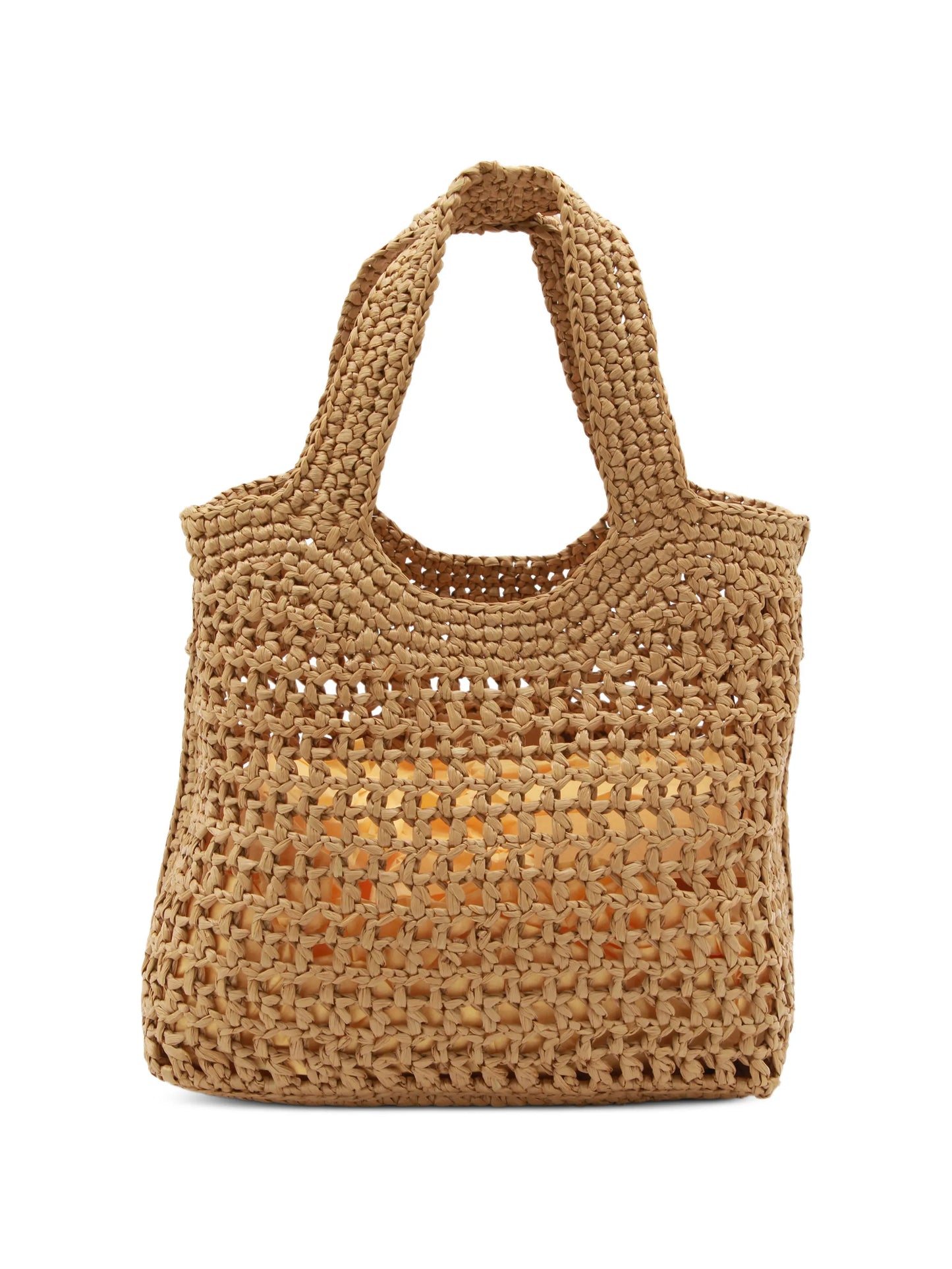shopping bag in raffia and leather mini
