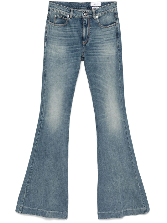 mid-rise flared jeans