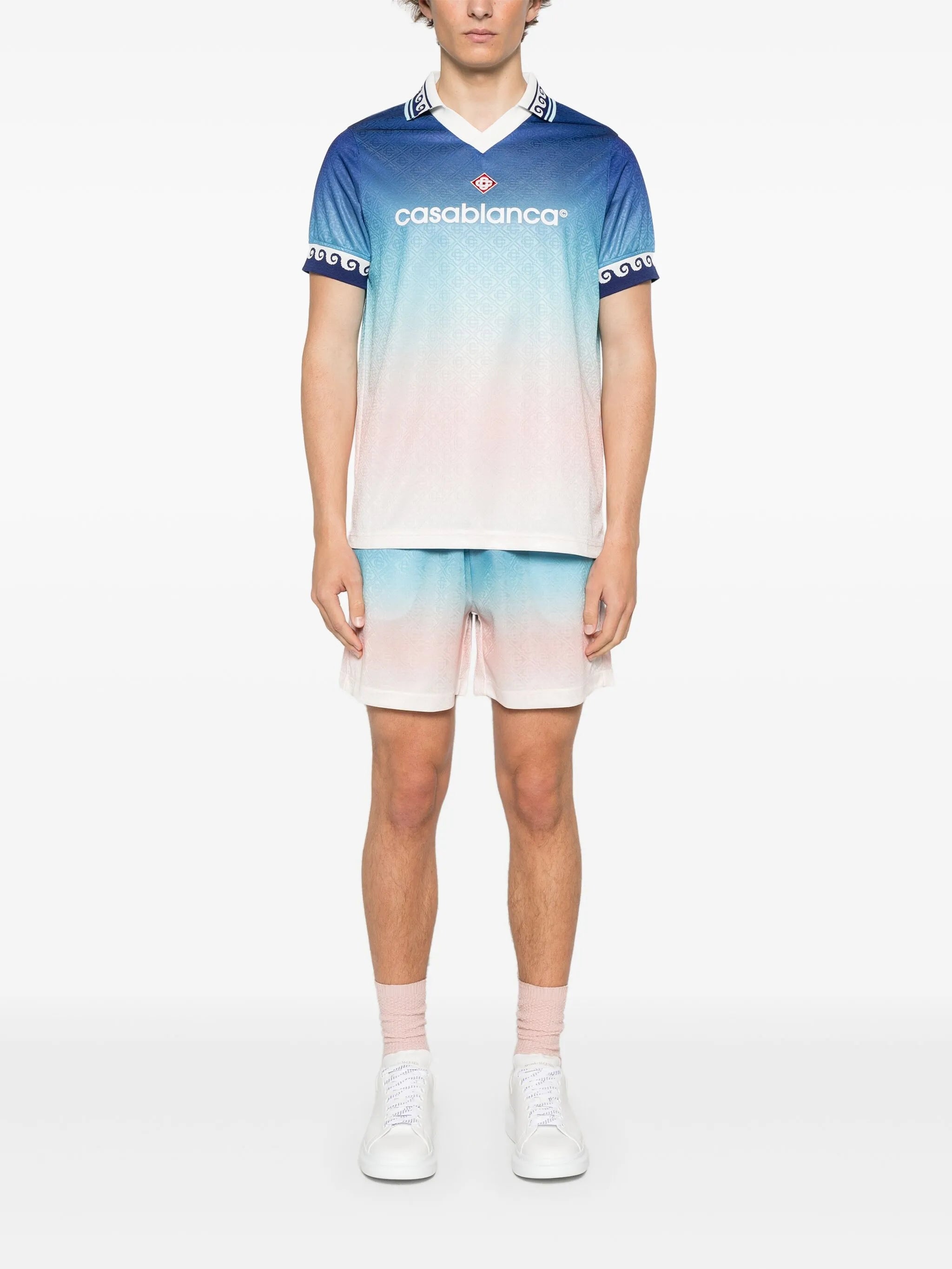 gradient monogram-print shorts