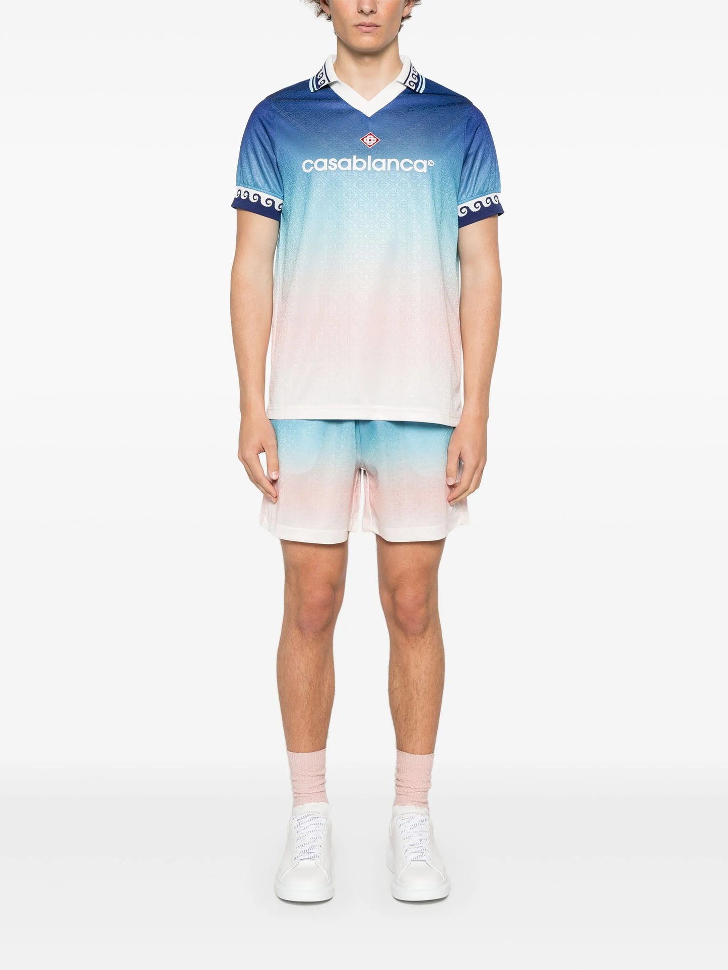 gradient monogram-print shorts