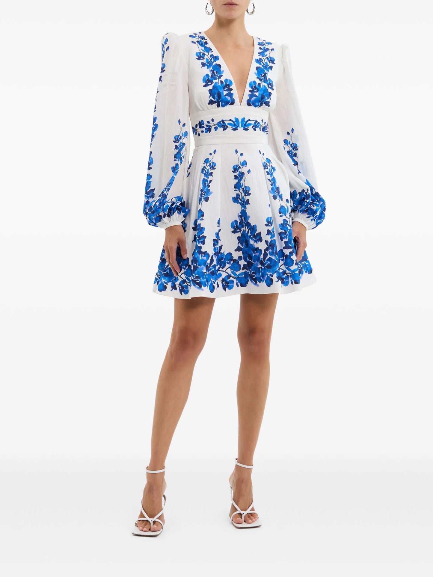 floral-print mini dress
