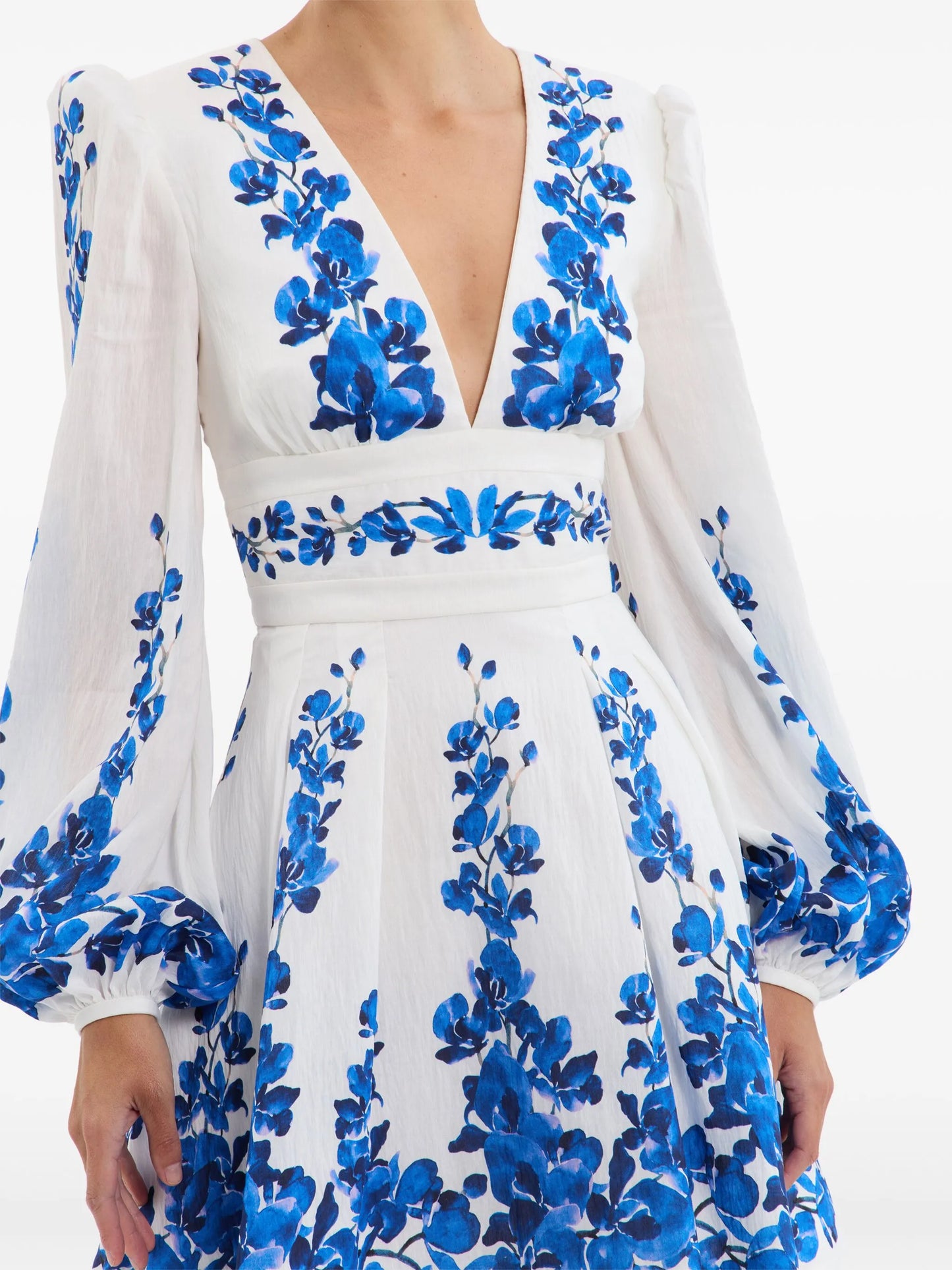 floral-print mini dress