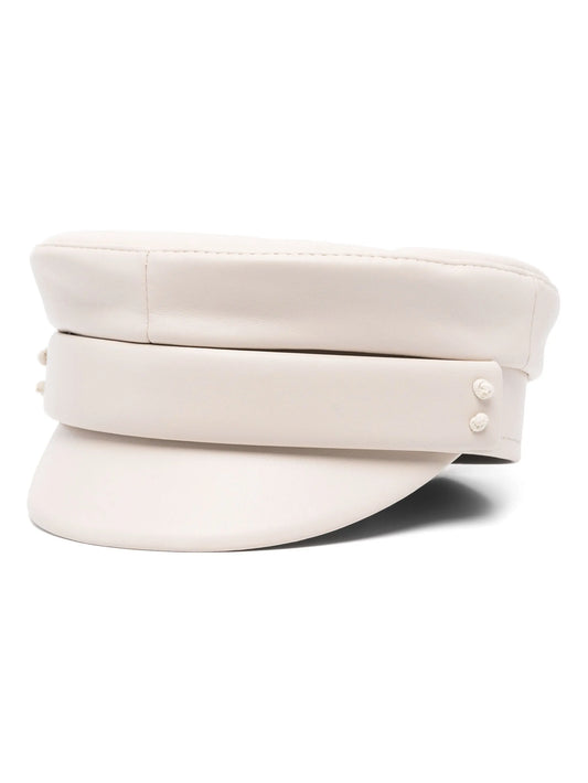faux-leather hat