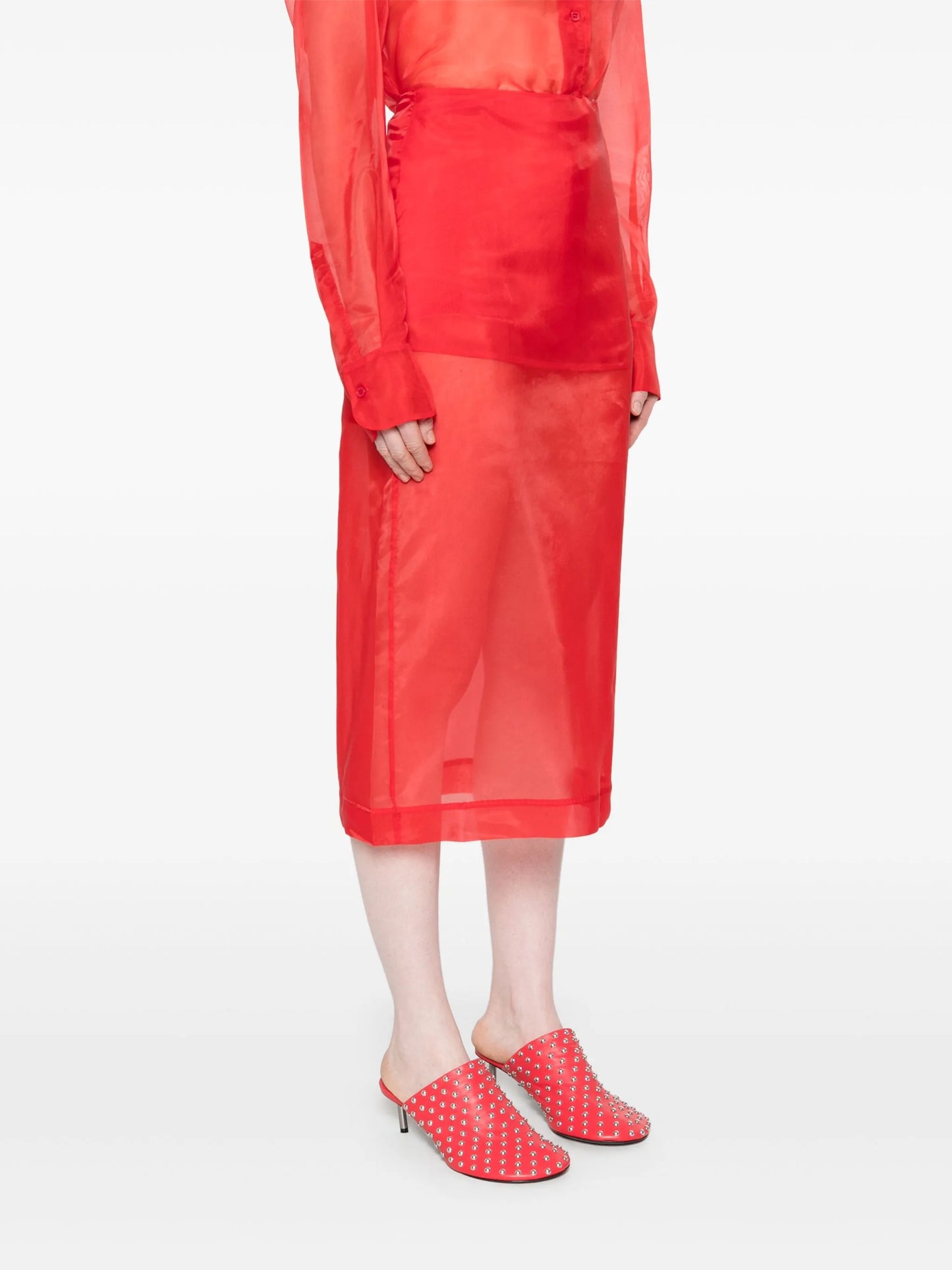 Peri sheer midi skirt