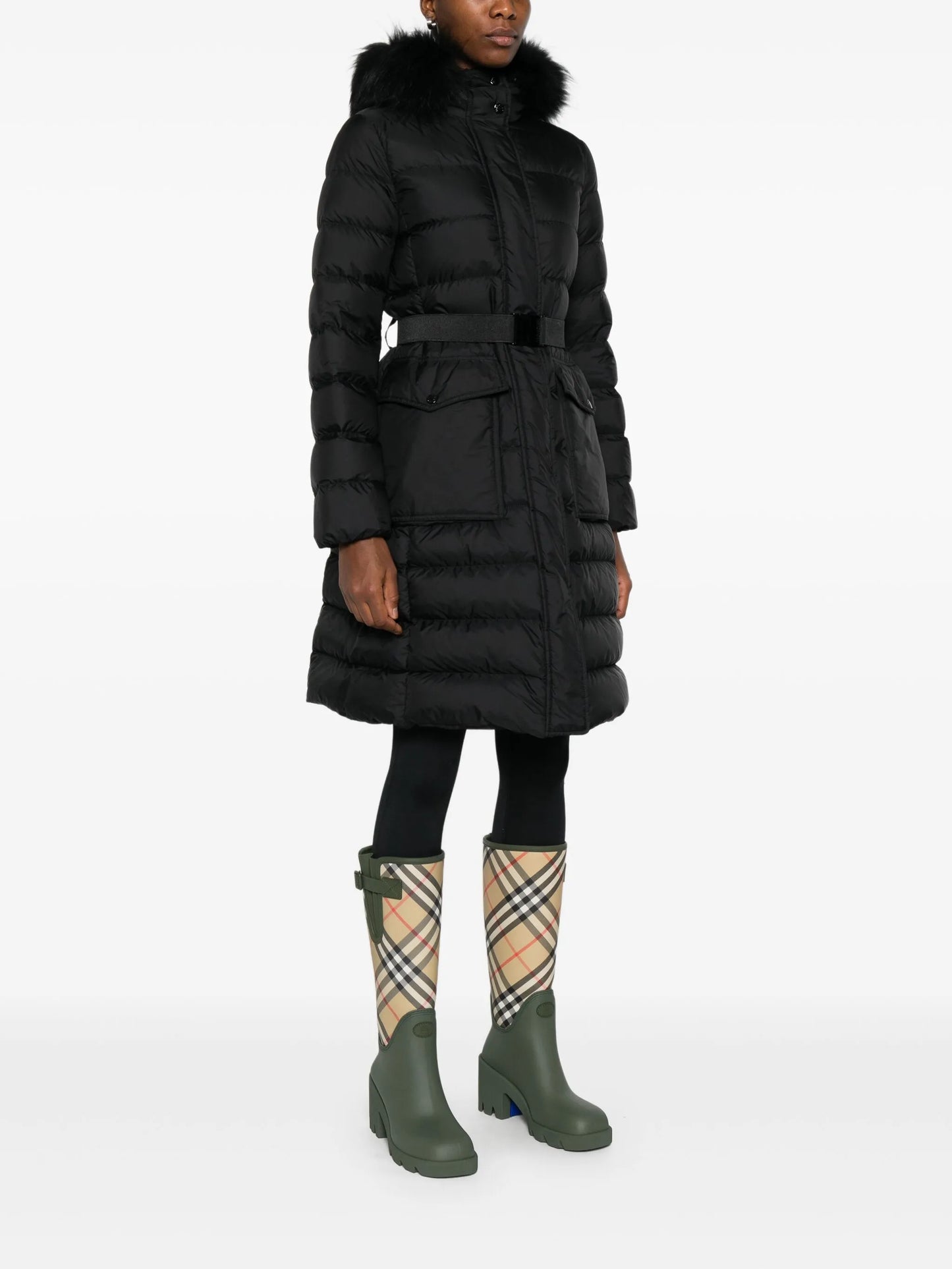 Khloesse trimmed quilted coat