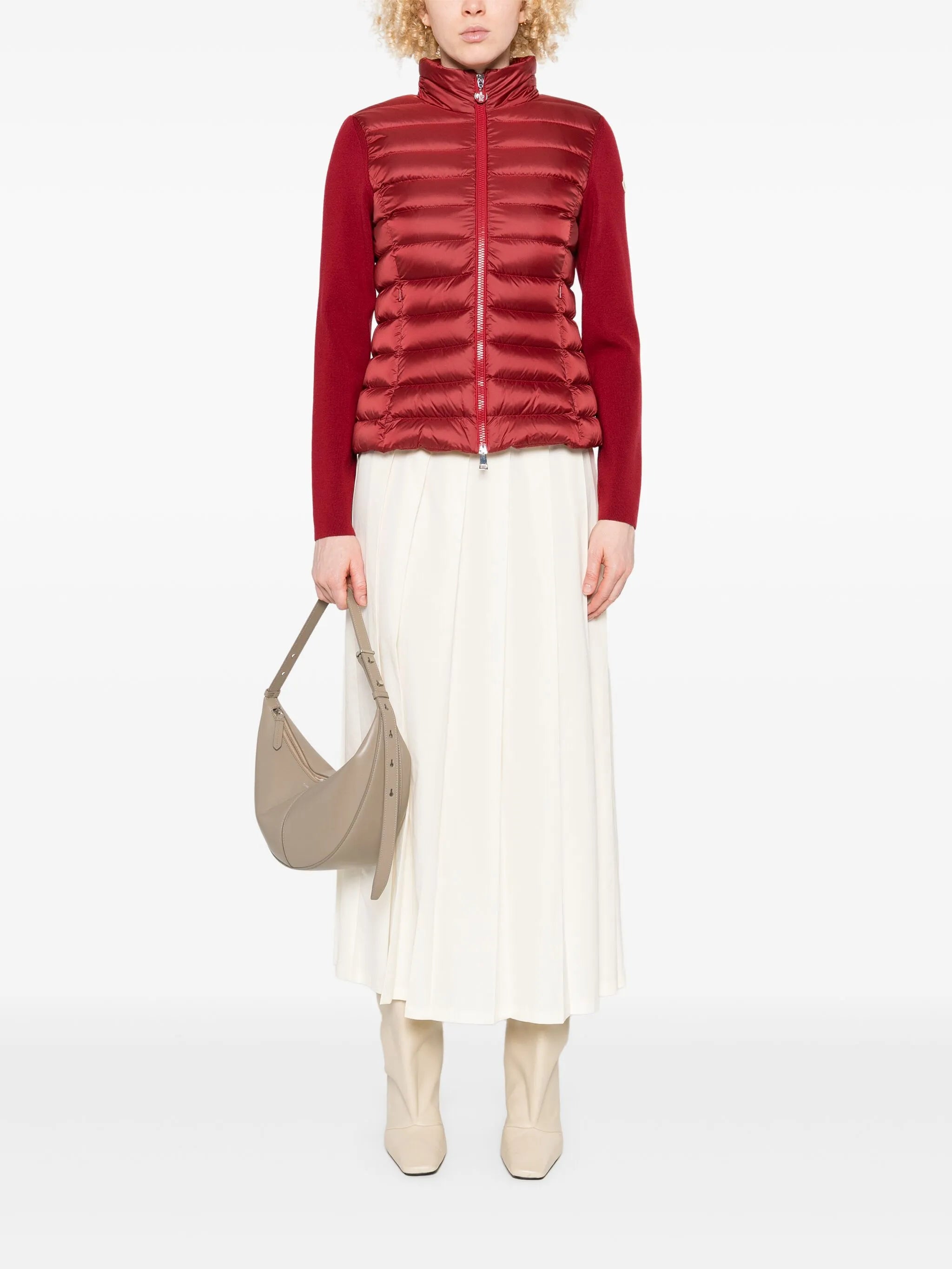 padded-front knit jacket