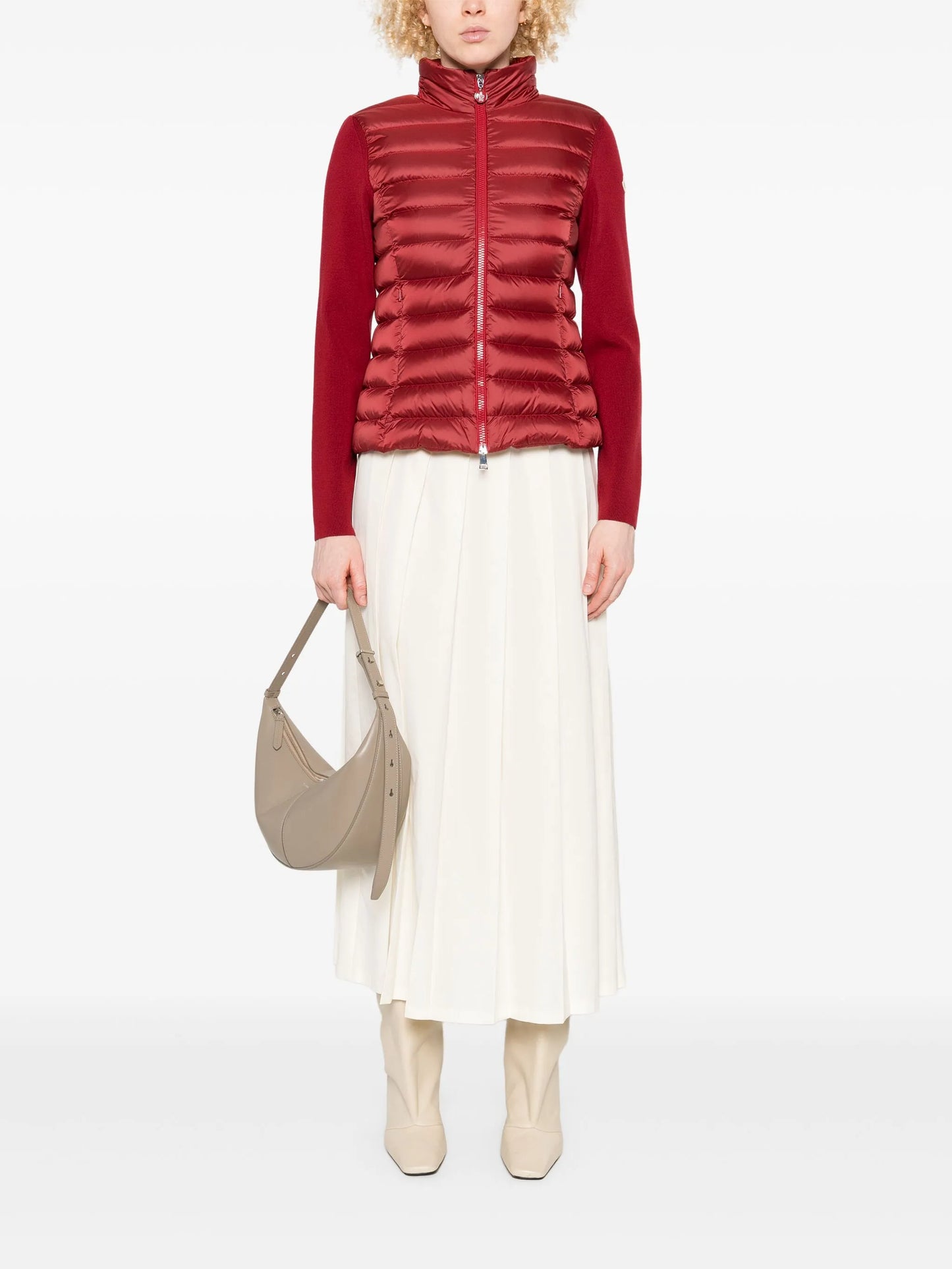 padded-front knit jacket