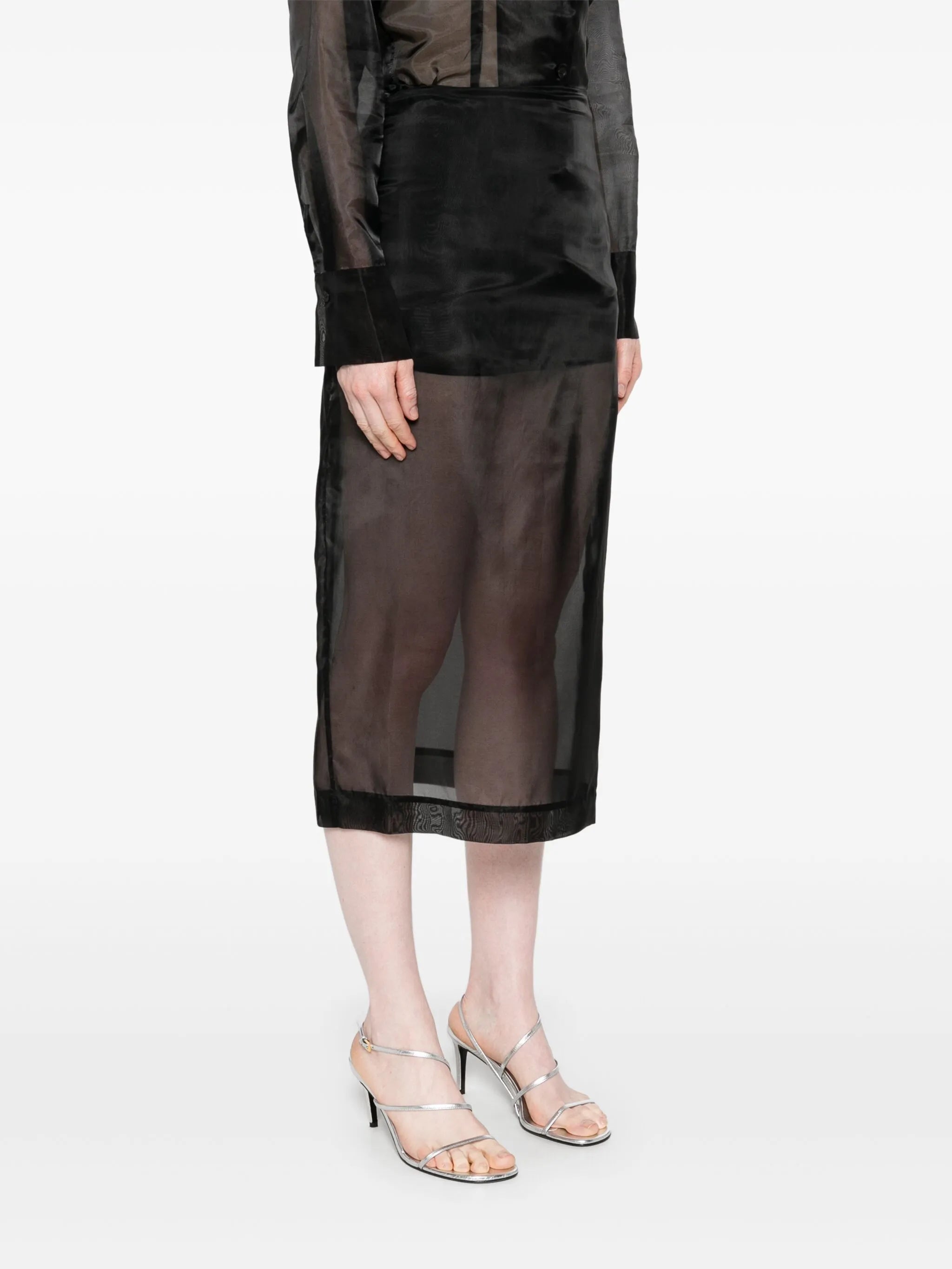 Peri sheer midi skirt