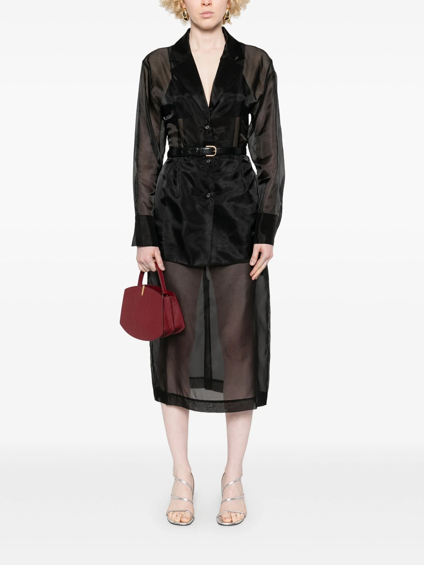 Peri sheer midi skirt