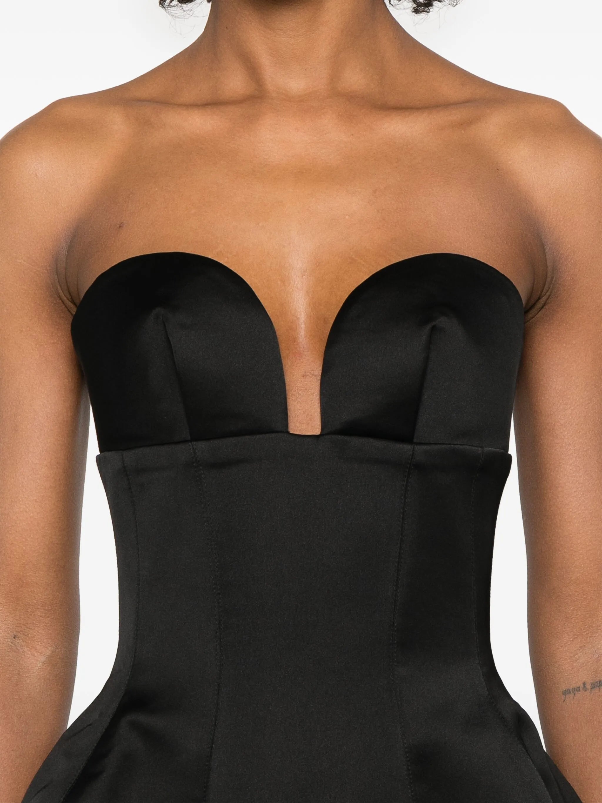 sweetheart-neck balloon mini dress