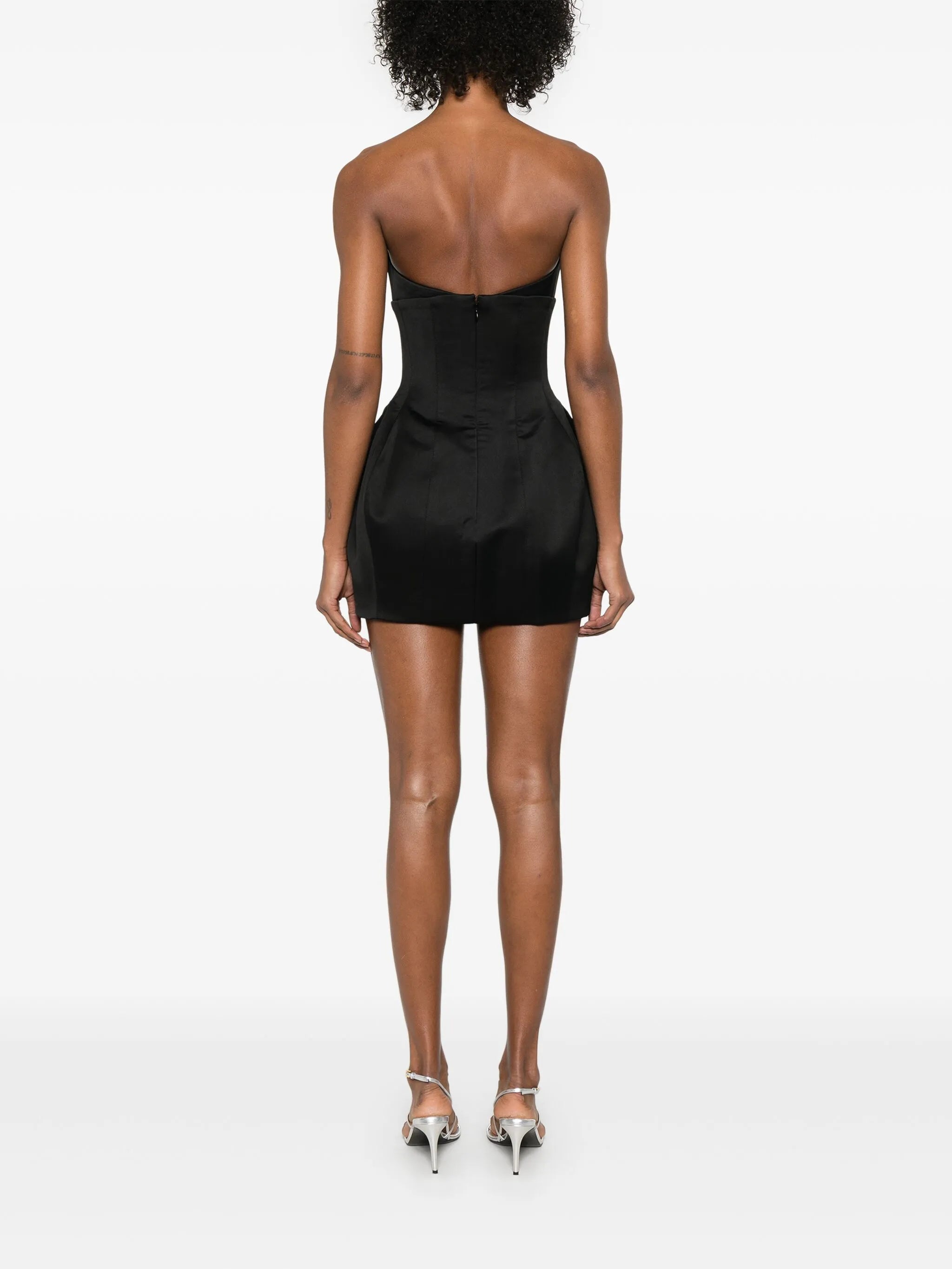 sweetheart-neck balloon mini dress