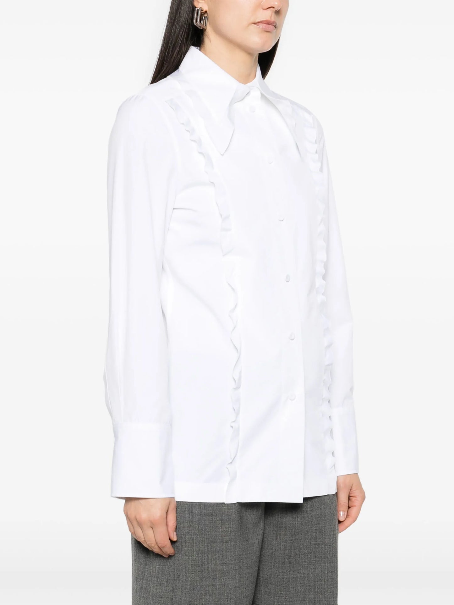 ruffle-trim shirt