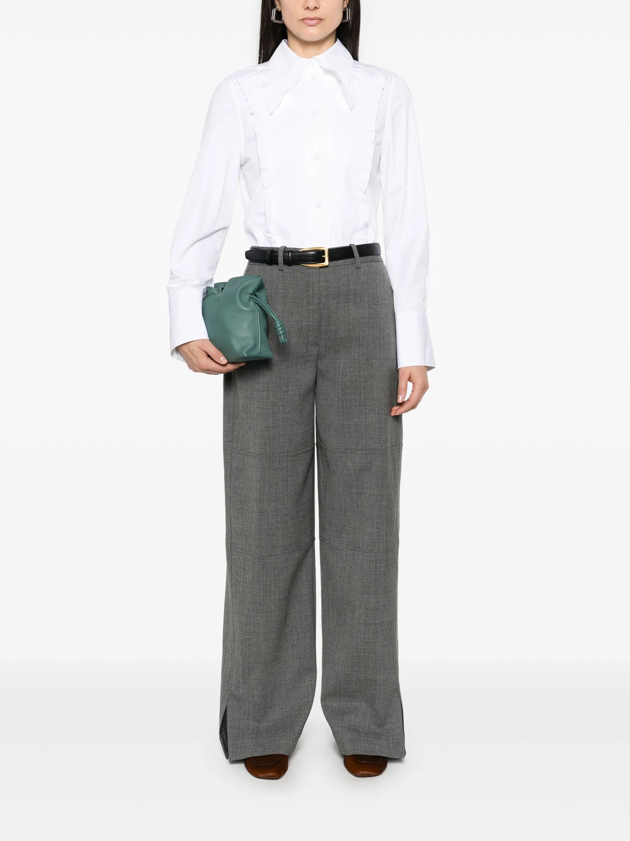 ruffle-trim shirt