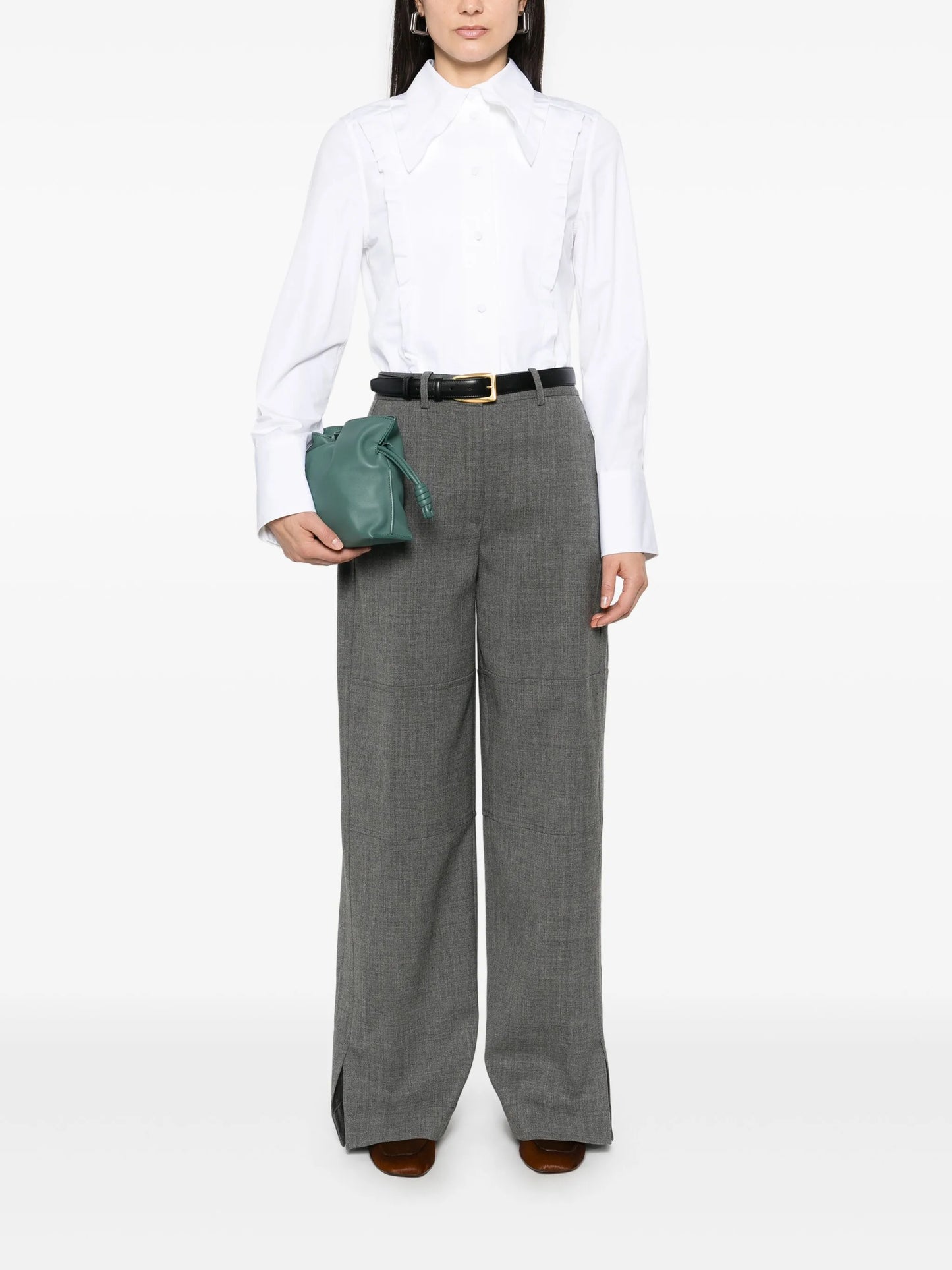 ruffle-trim shirt