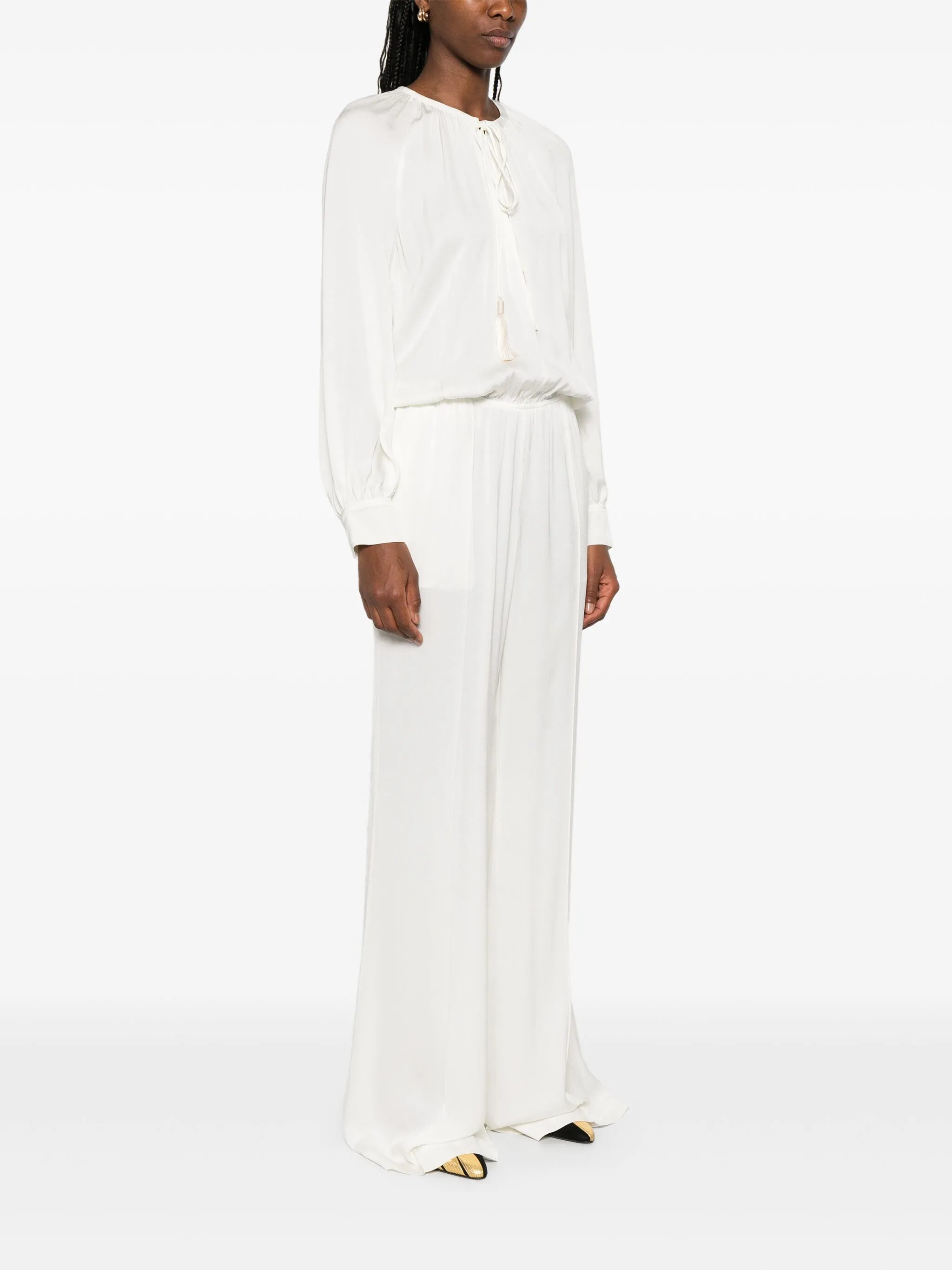 tie-neck jumpsuit