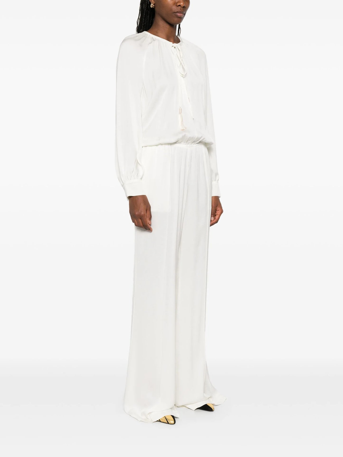 tie-neck jumpsuit