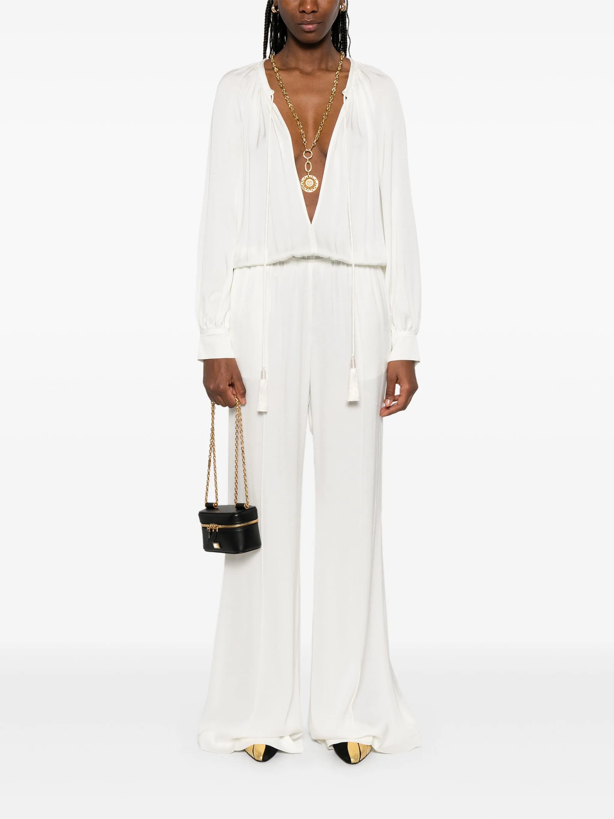tie-neck jumpsuit
