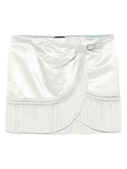 fringed-hem mini skirt