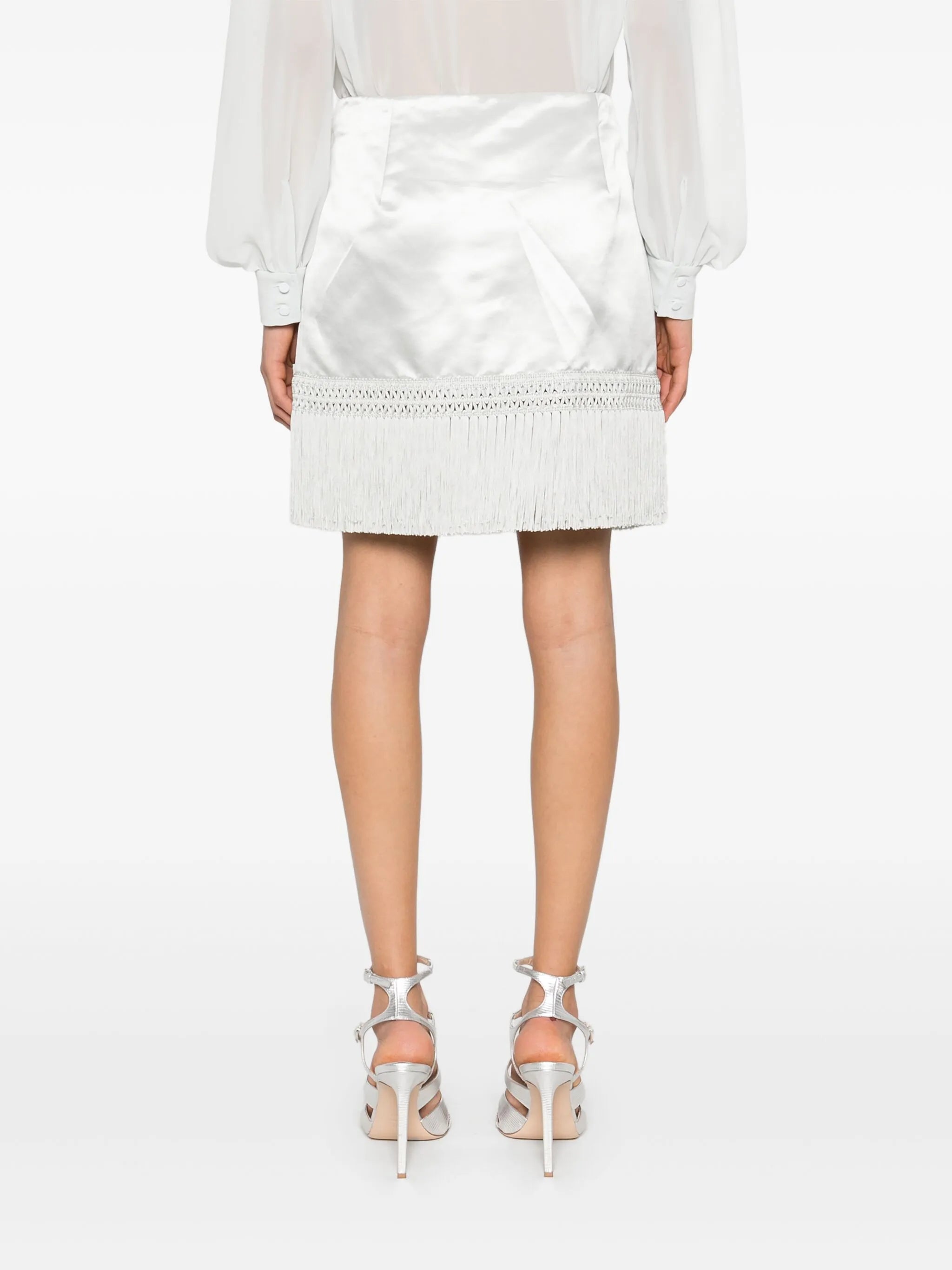 fringed-hem mini skirt