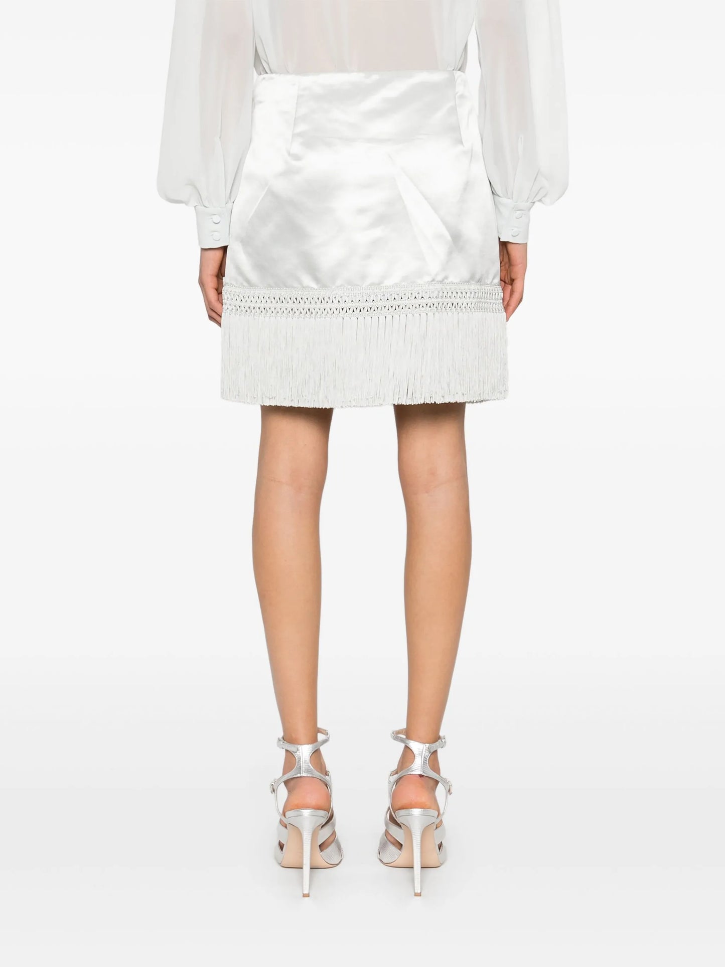 fringed-hem mini skirt