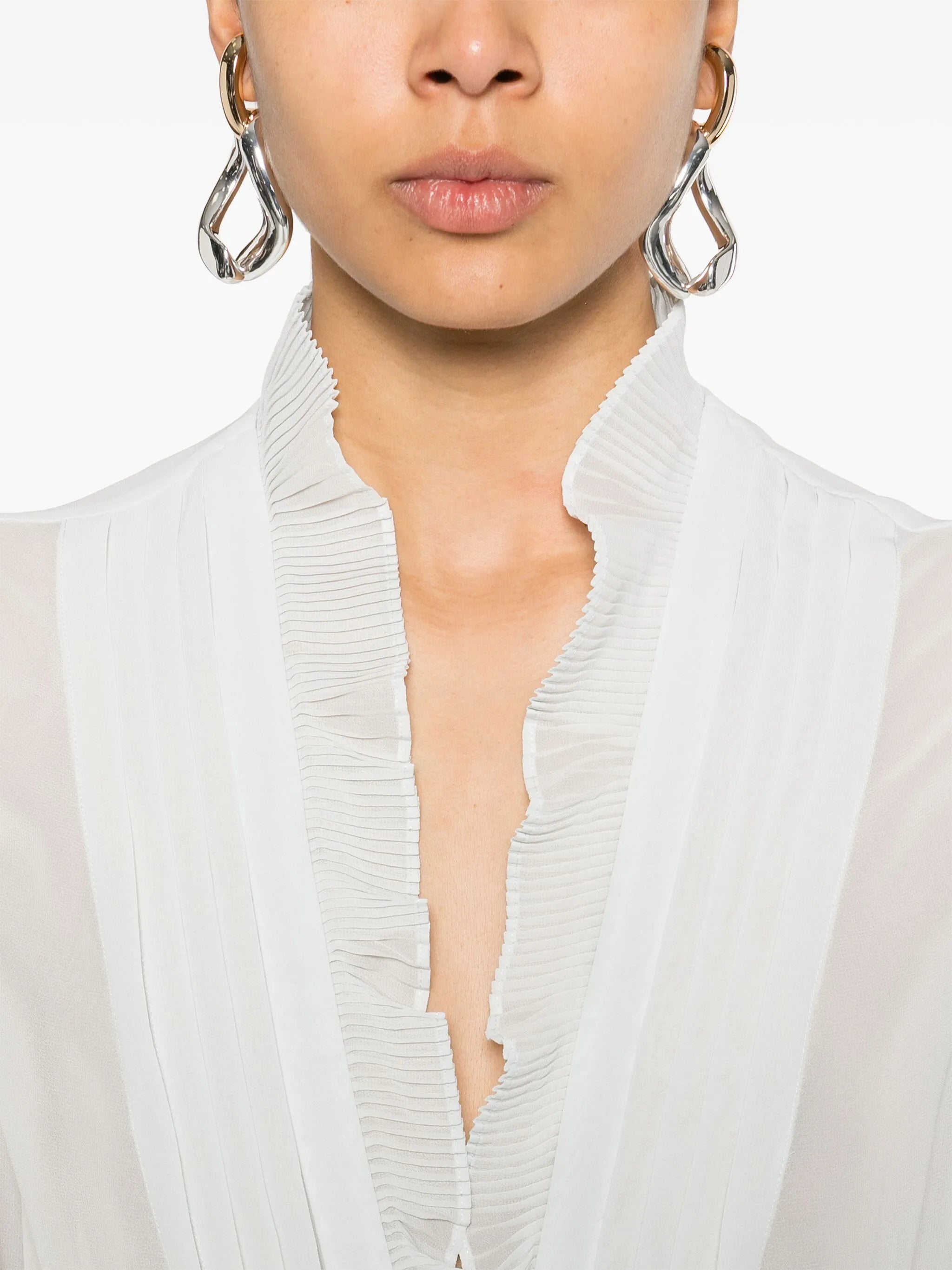 pintuck-detailed blouse