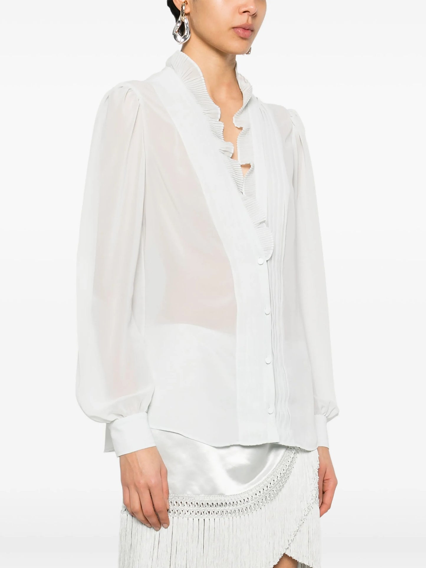 pintuck-detailed blouse
