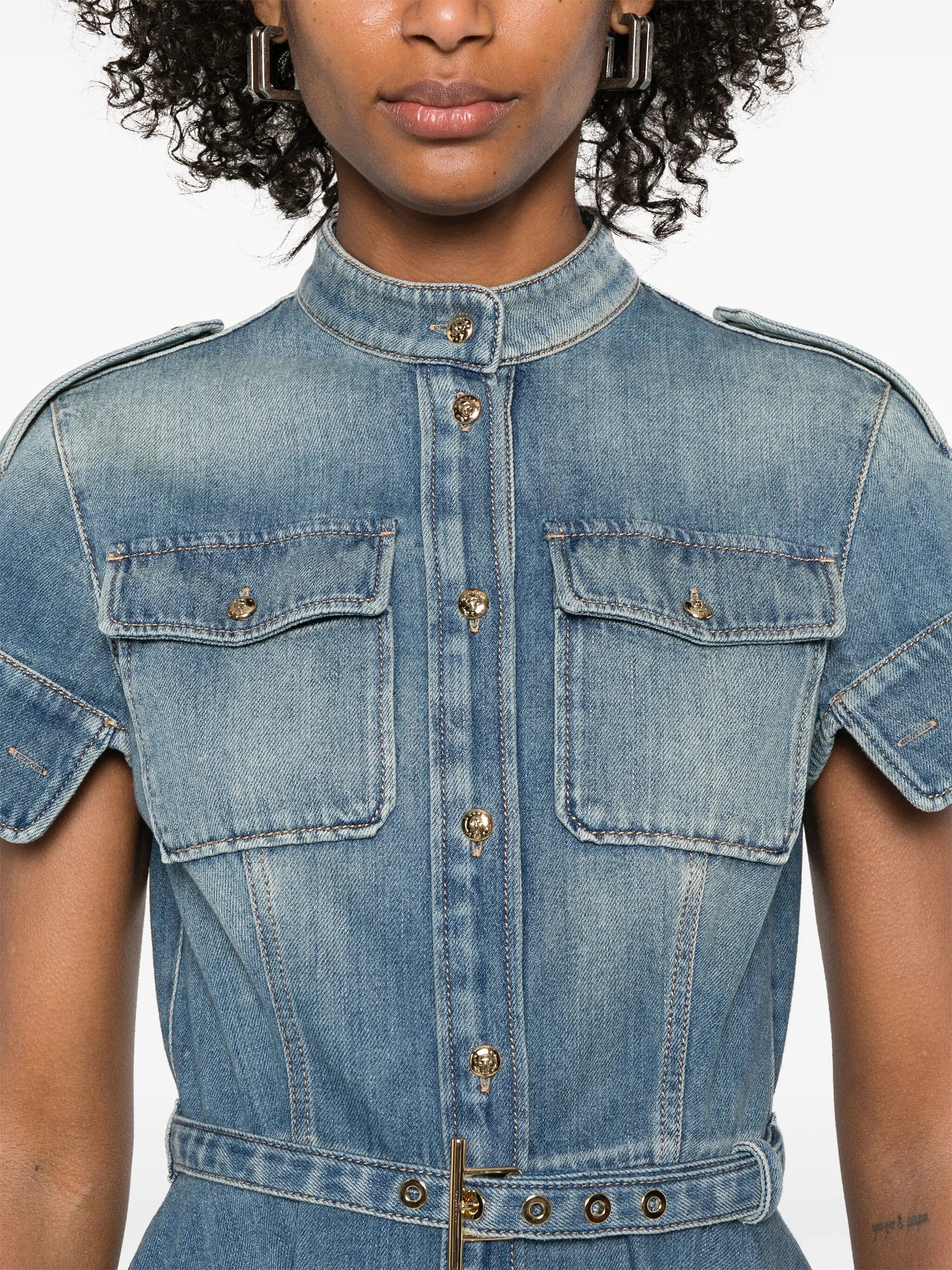 denim mini dress