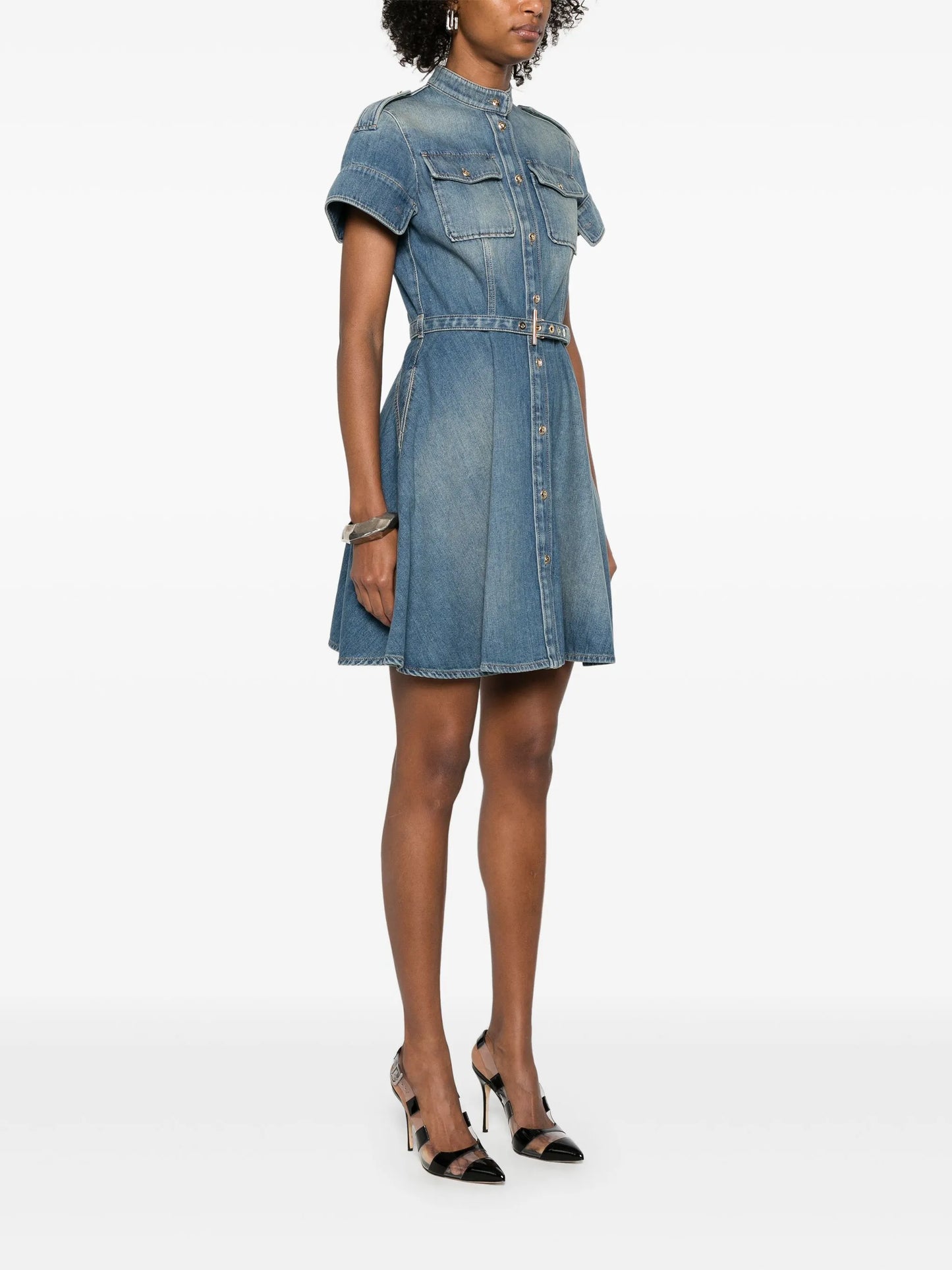 denim mini dress