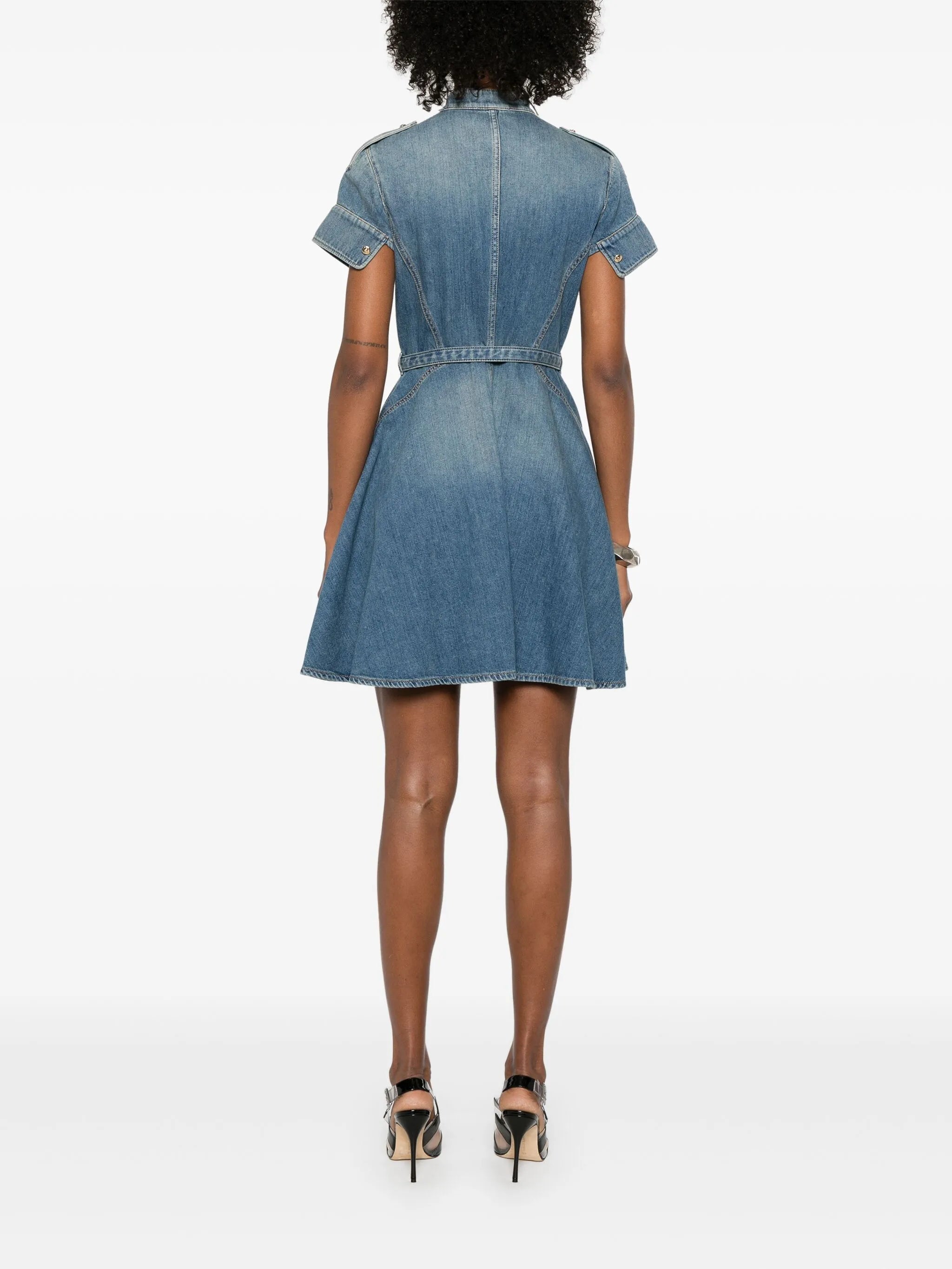 denim mini dress