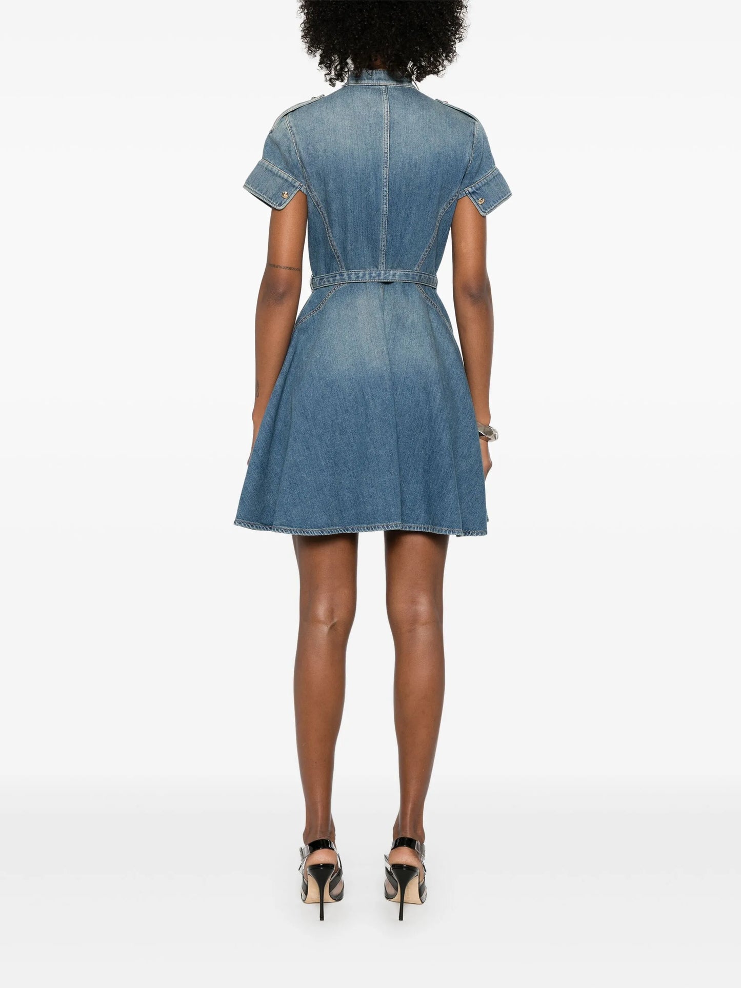 denim mini dress