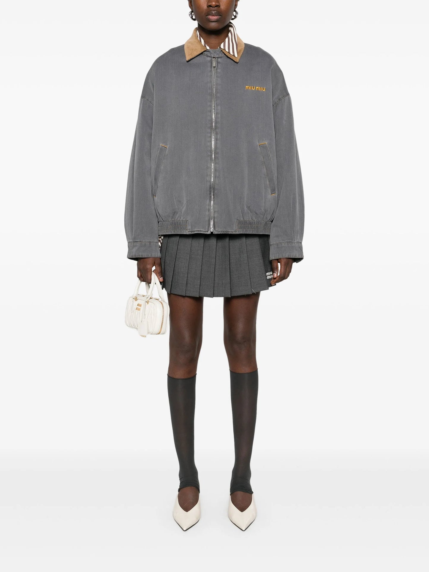 pleated mini skirt